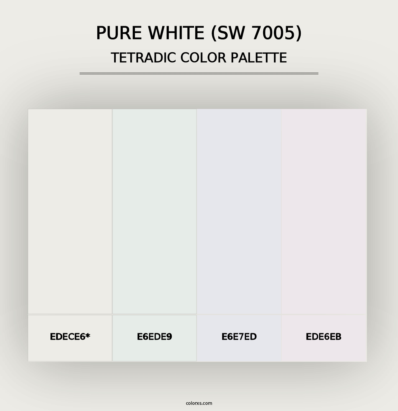 Pure White (SW 7005) - Tetradic Color Palette