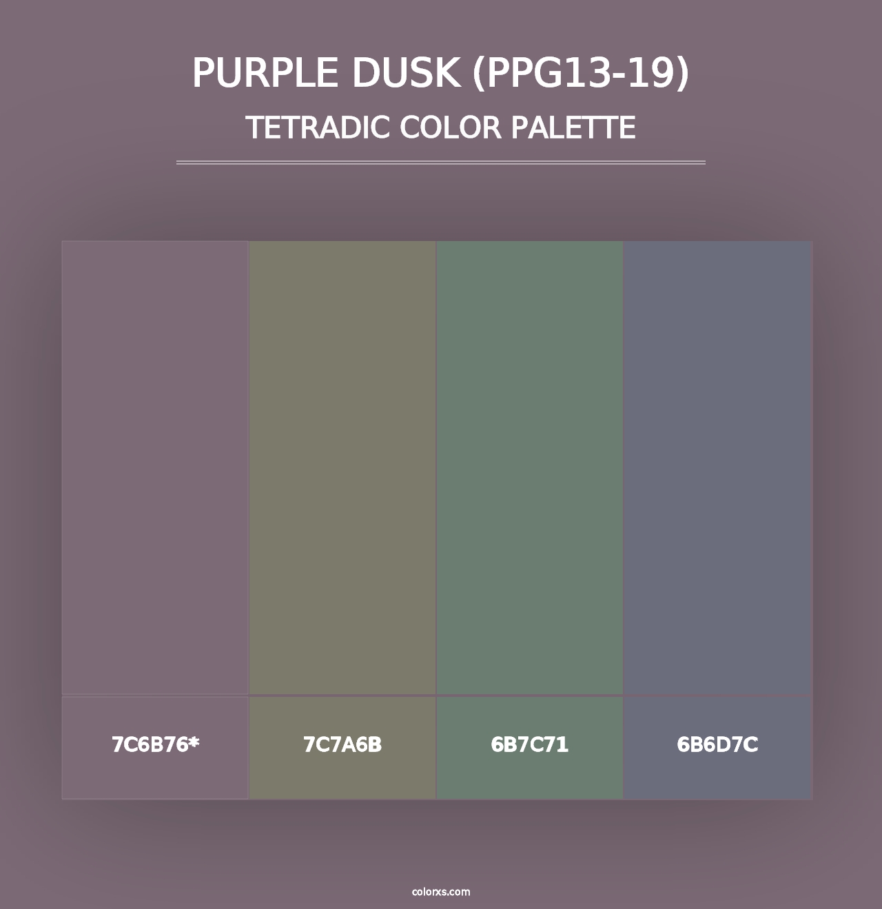 Purple Dusk (PPG13-19) - Tetradic Color Palette