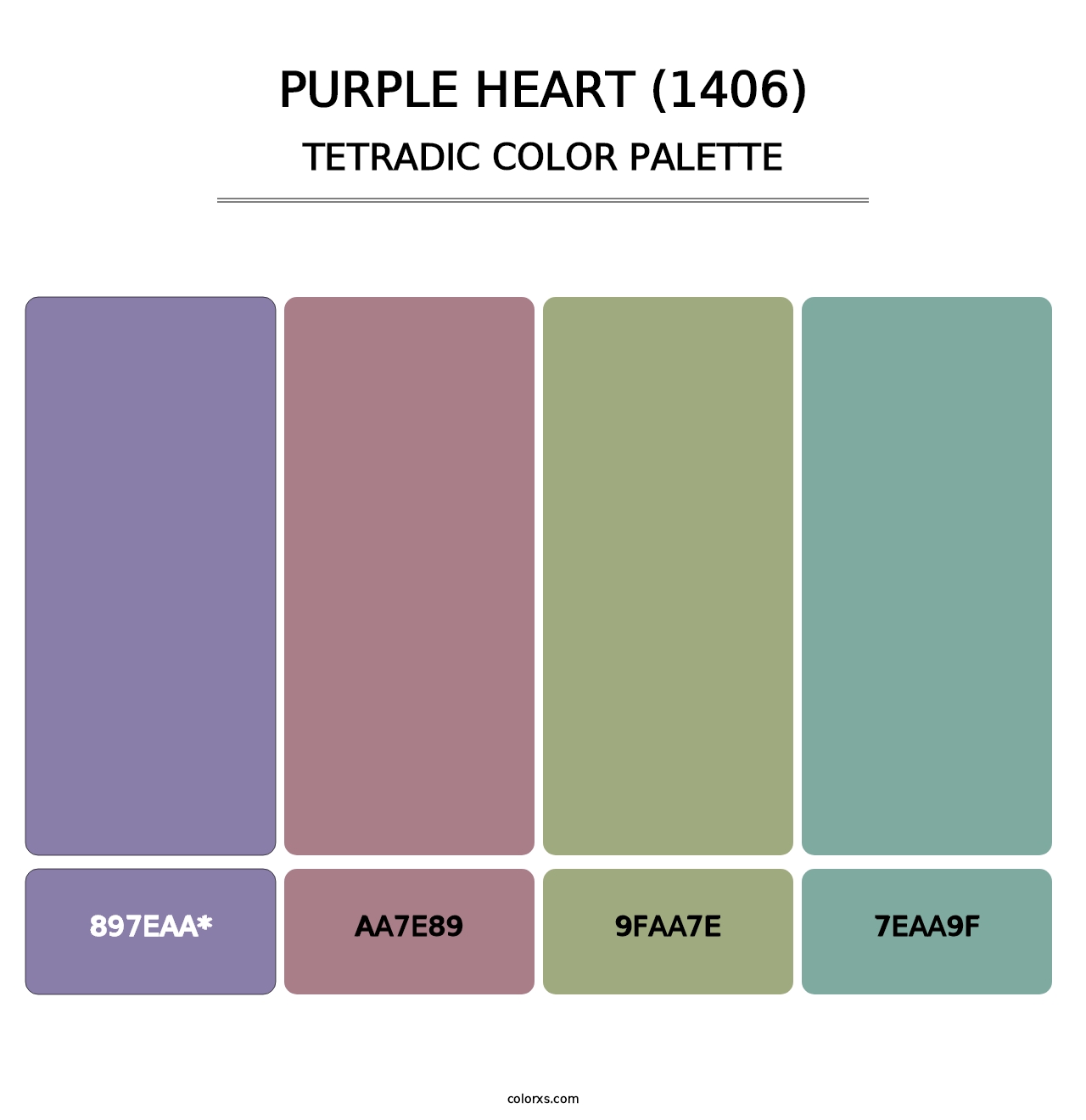 Purple Heart (1406) - Tetradic Color Palette