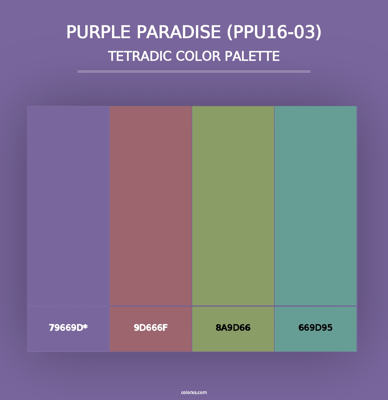 Purple Paradise (PPU16-03) - Tetradic Color Palette