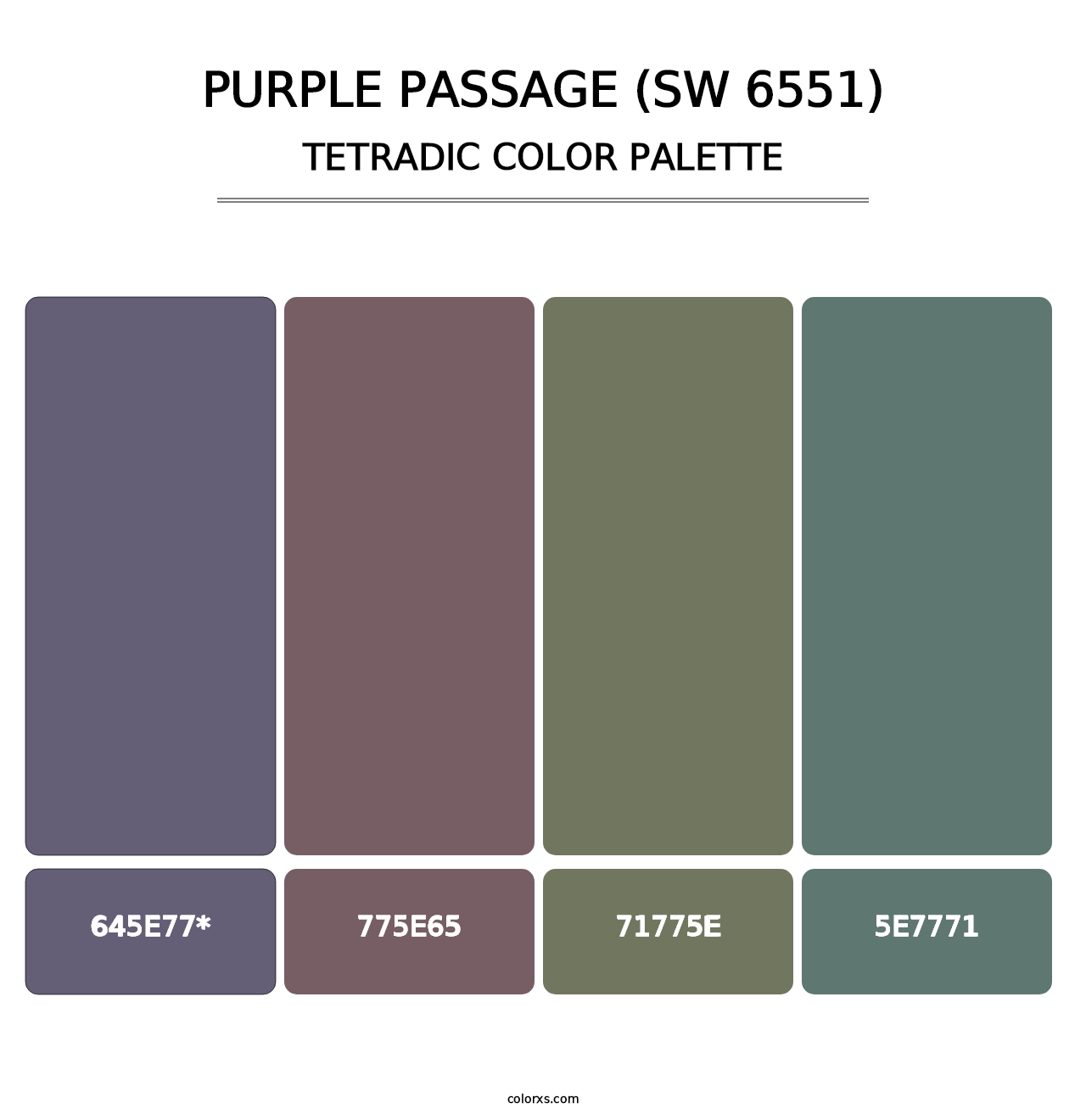 Purple Passage (SW 6551) - Tetradic Color Palette