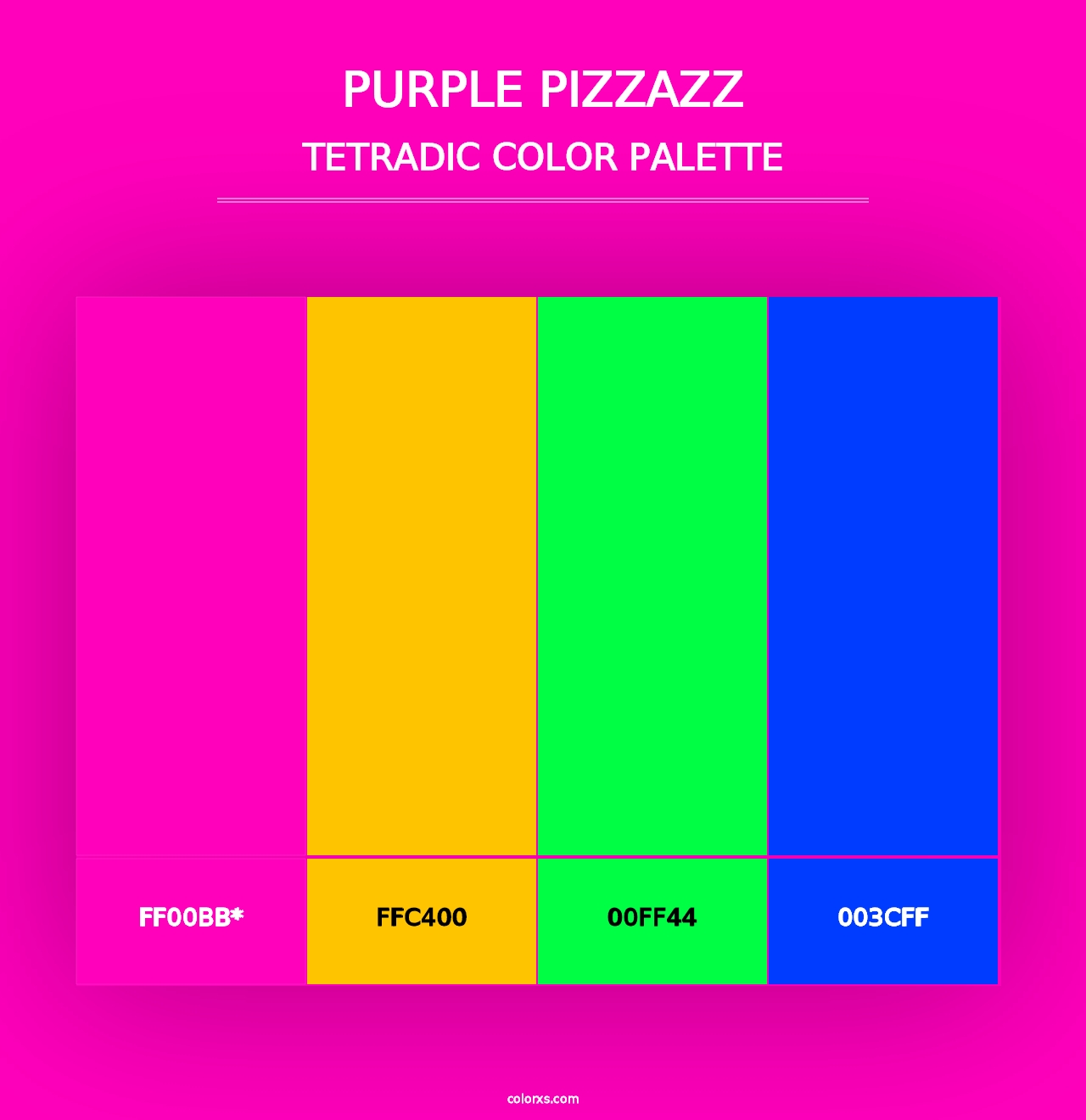 Purple Pizzazz - Tetradic Color Palette