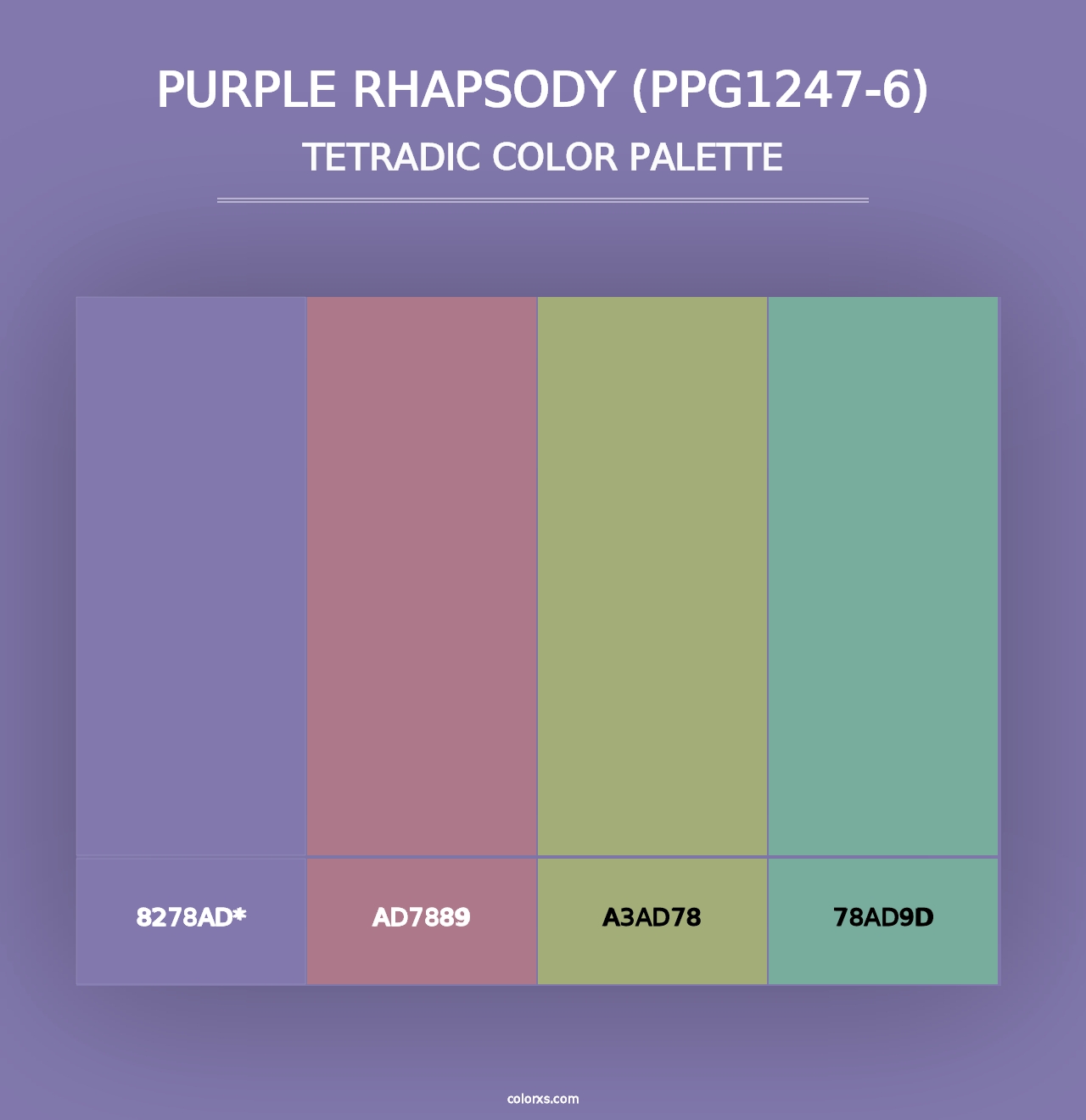 Purple Rhapsody (PPG1247-6) - Tetradic Color Palette