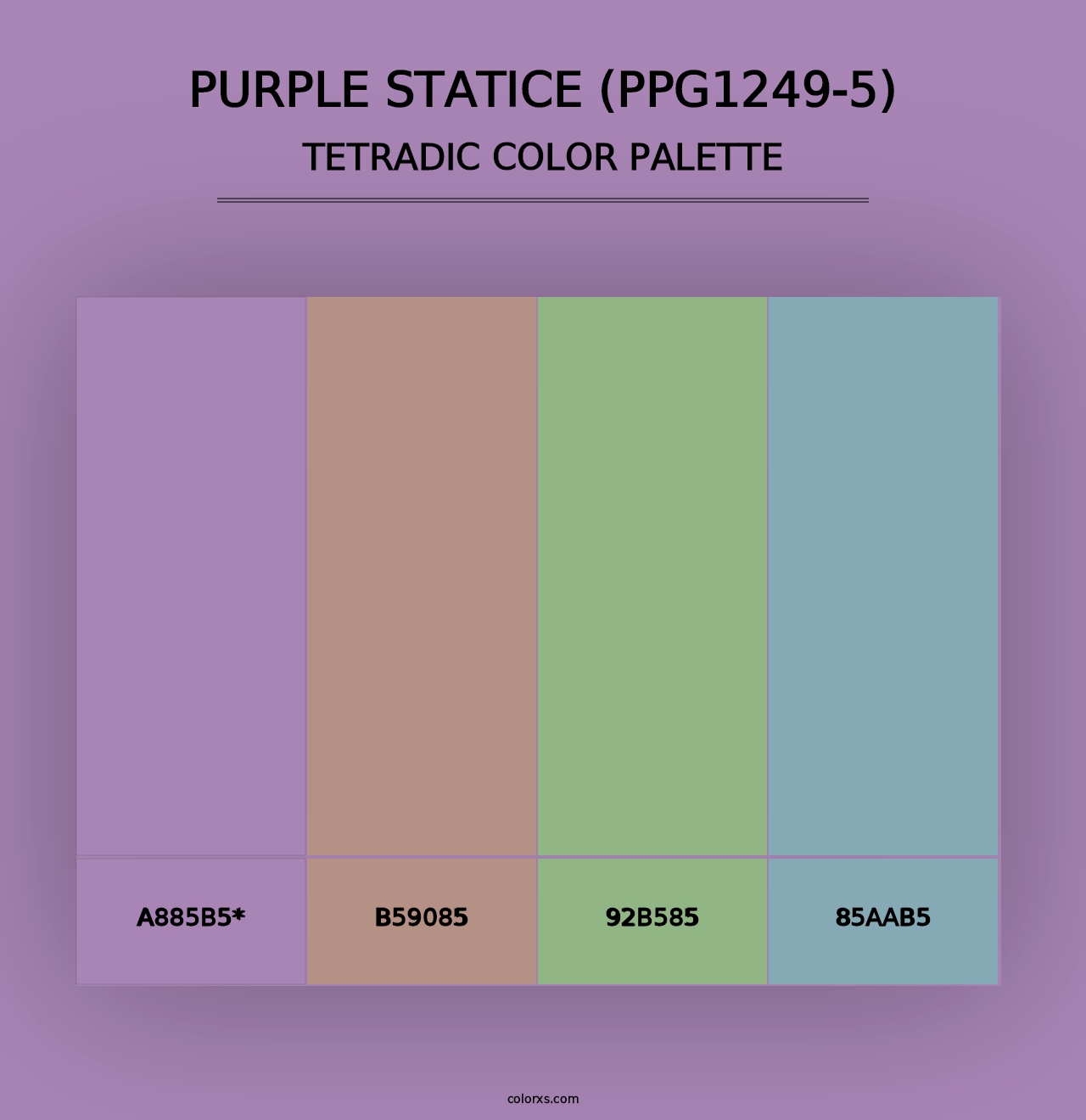 Purple Statice (PPG1249-5) - Tetradic Color Palette