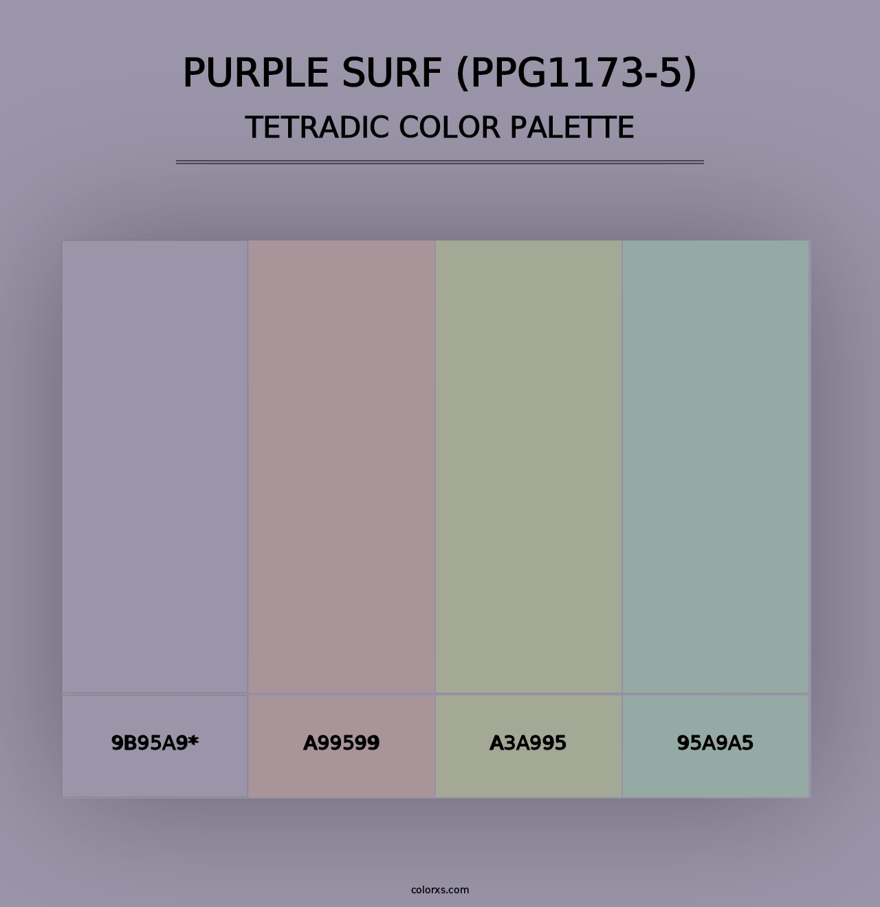 Purple Surf (PPG1173-5) - Tetradic Color Palette