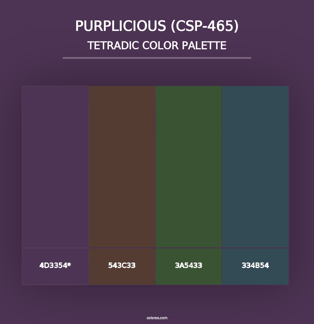 Purplicious (CSP-465) - Tetradic Color Palette