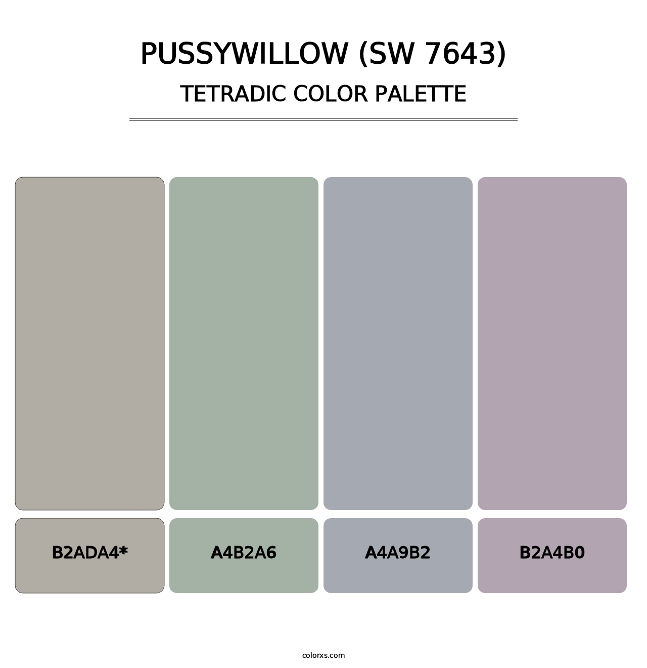 Pussywillow (SW 7643) - Tetradic Color Palette