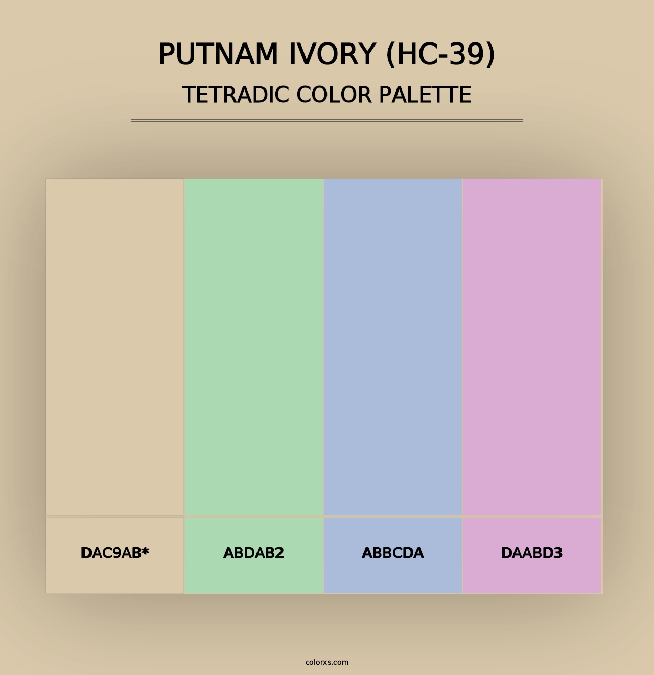 Putnam Ivory (HC-39) - Tetradic Color Palette