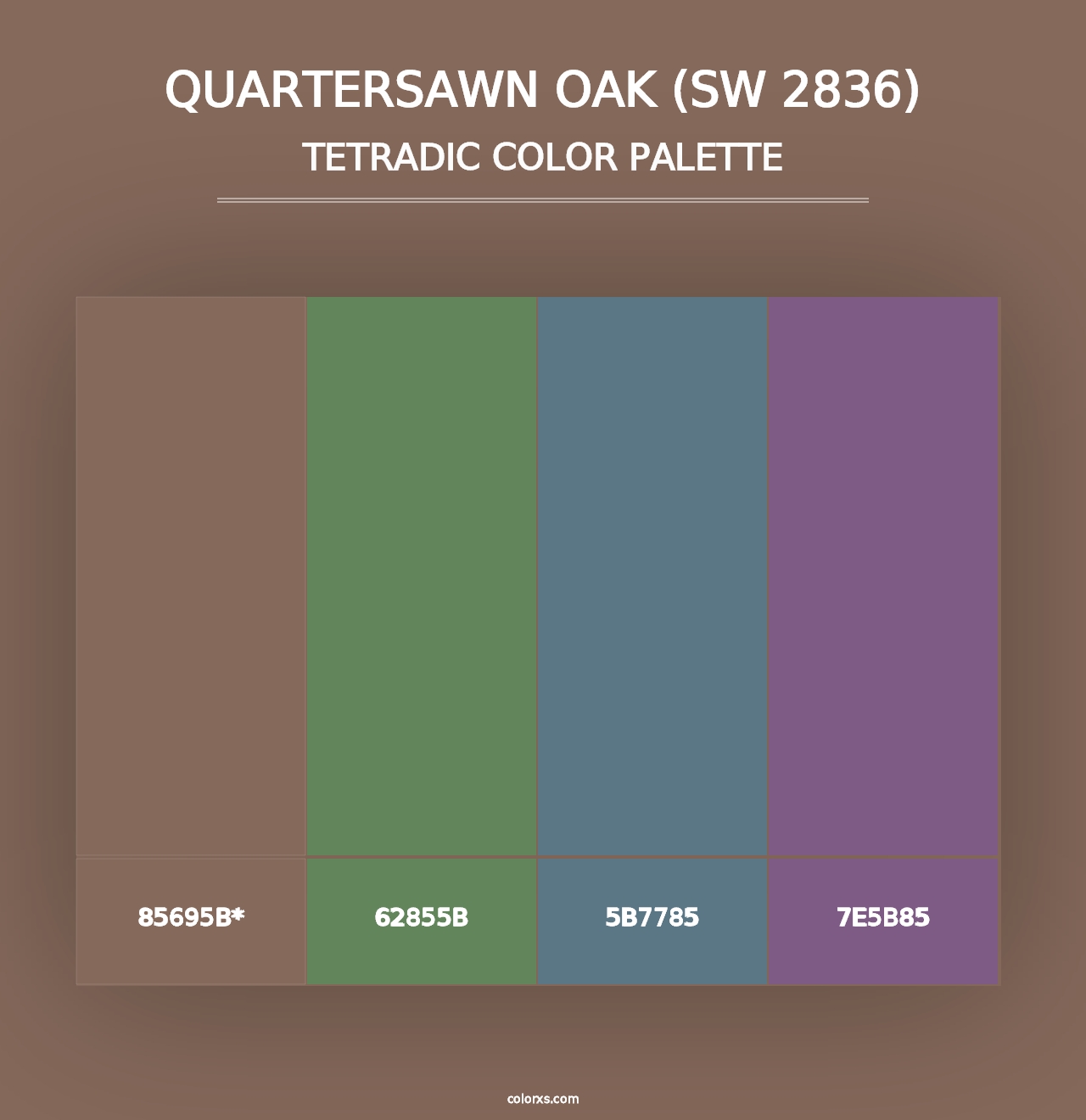 Quartersawn Oak (SW 2836) - Tetradic Color Palette