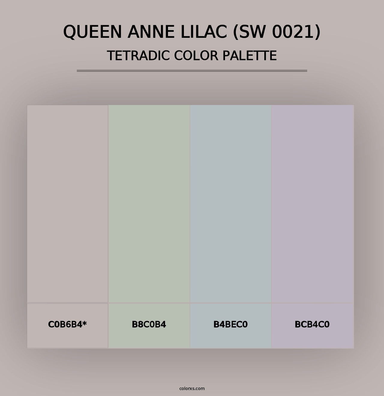 Queen Anne Lilac (SW 0021) - Tetradic Color Palette