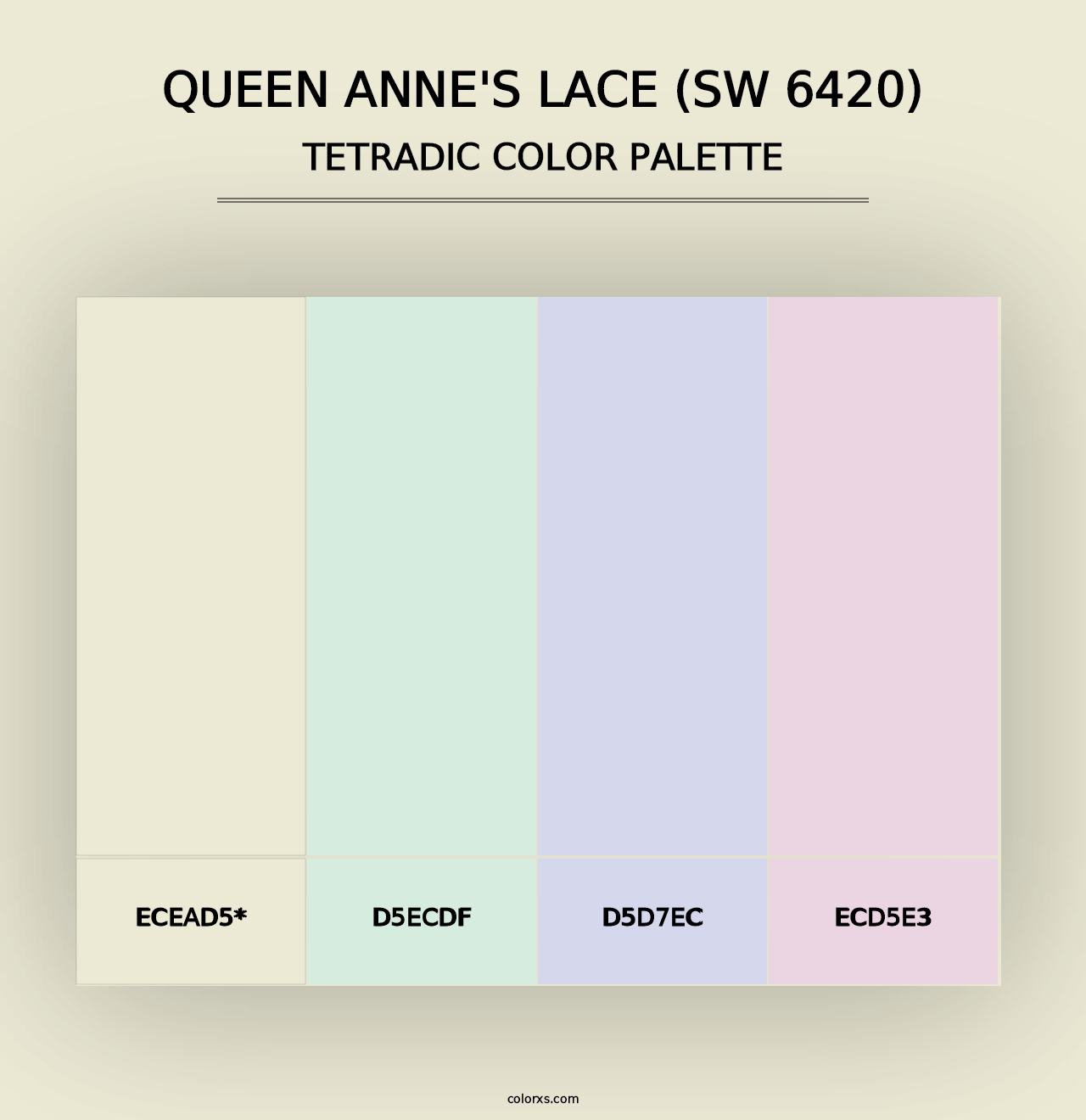 Queen Anne's Lace (SW 6420) - Tetradic Color Palette