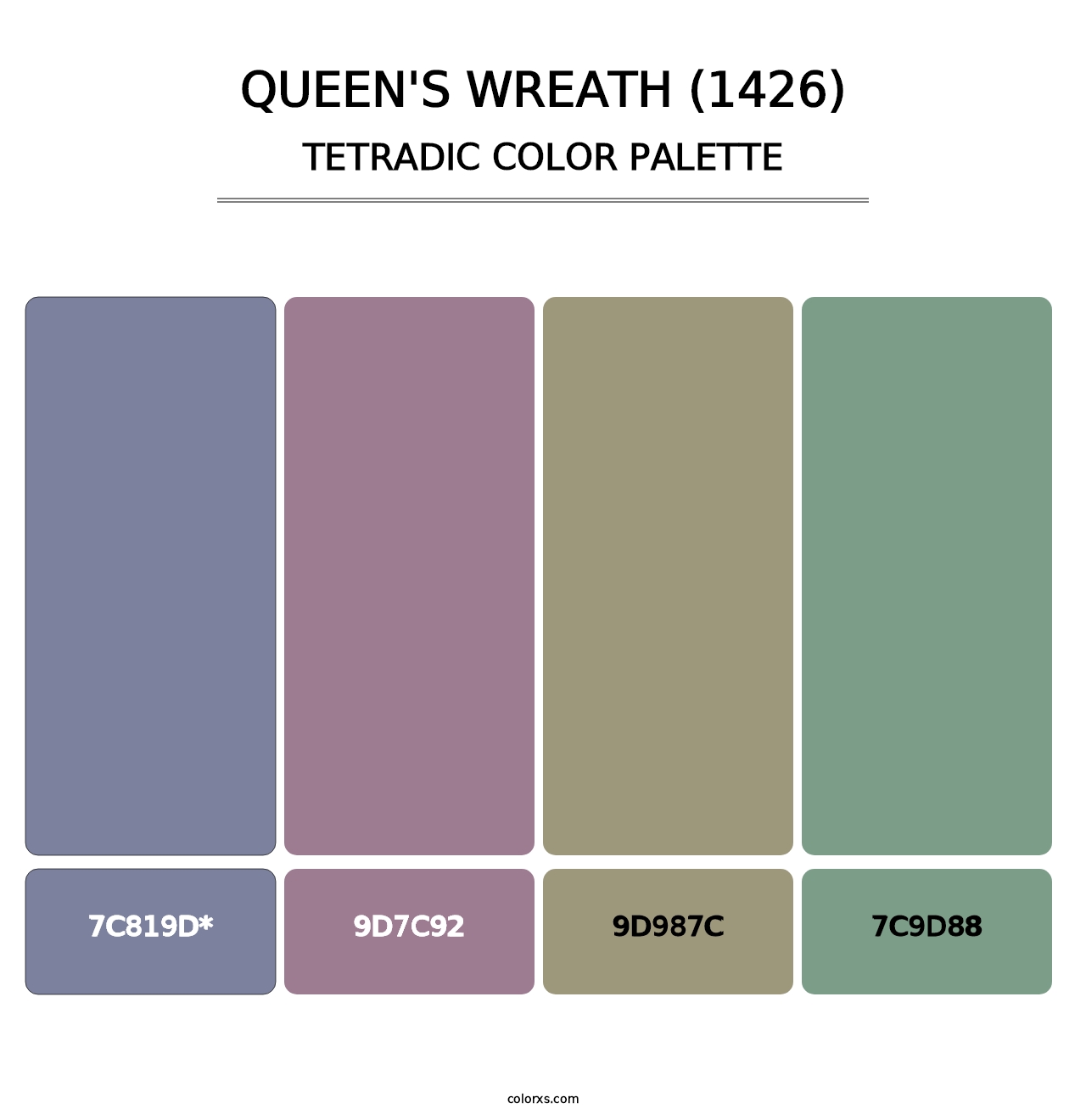 Queen's Wreath (1426) - Tetradic Color Palette