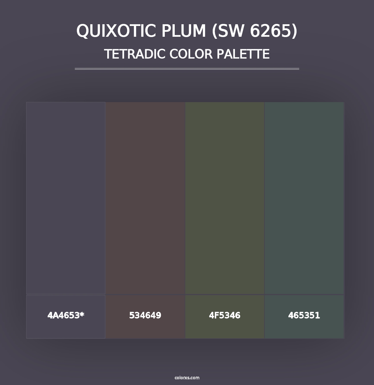 Quixotic Plum (SW 6265) - Tetradic Color Palette