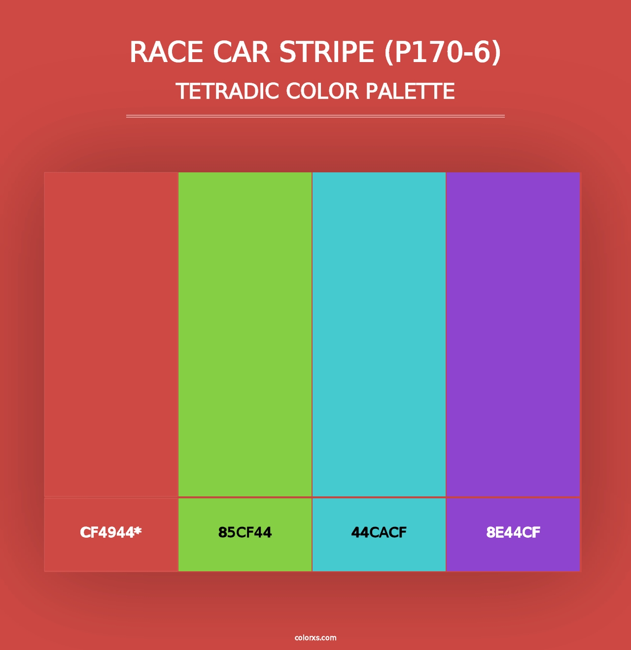 Race Car Stripe (P170-6) - Tetradic Color Palette