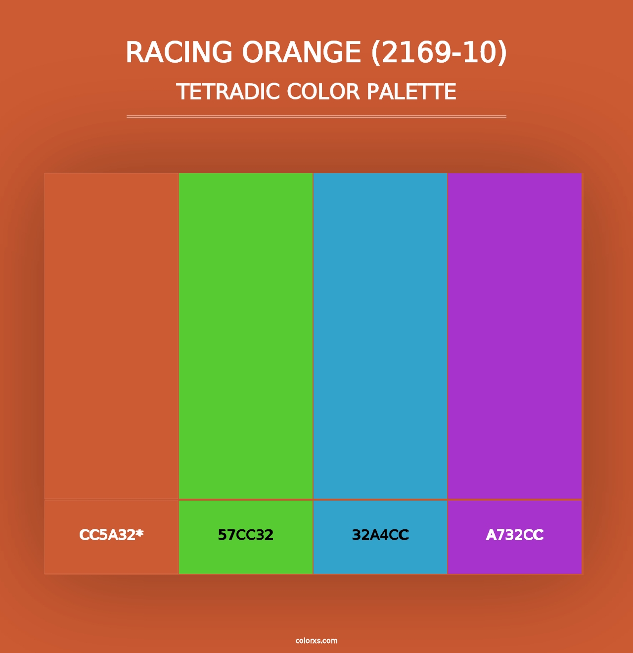 Racing Orange (2169-10) - Tetradic Color Palette