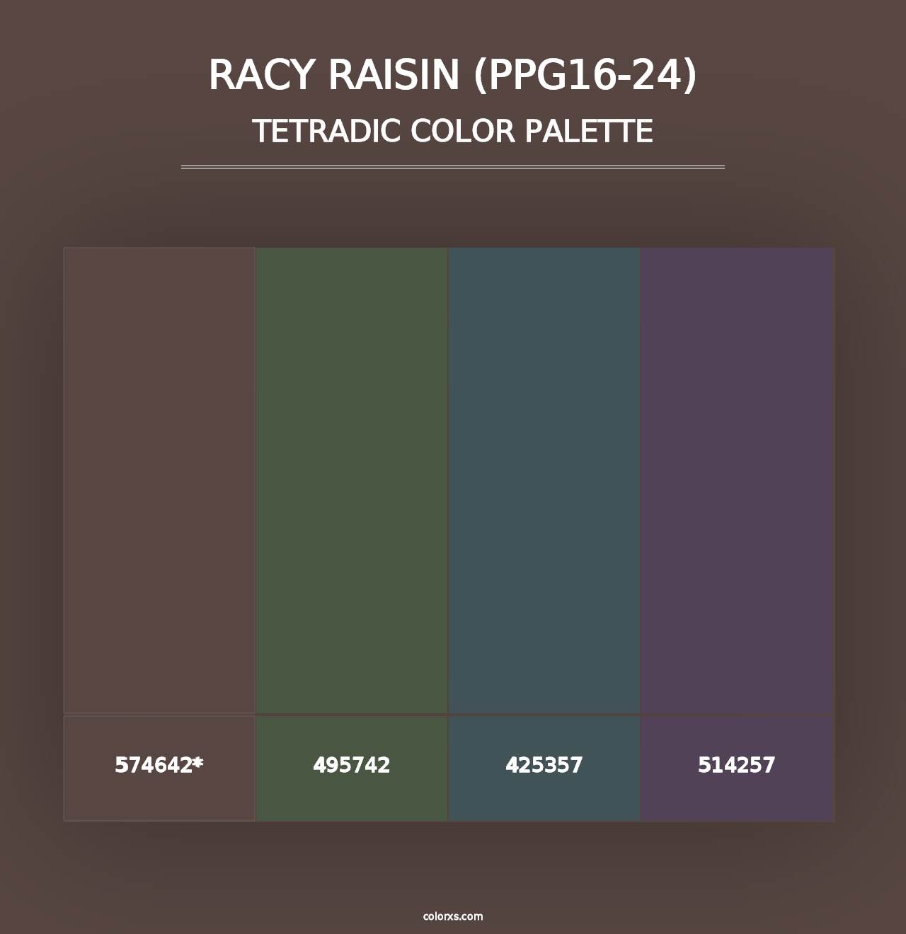 Racy Raisin (PPG16-24) - Tetradic Color Palette