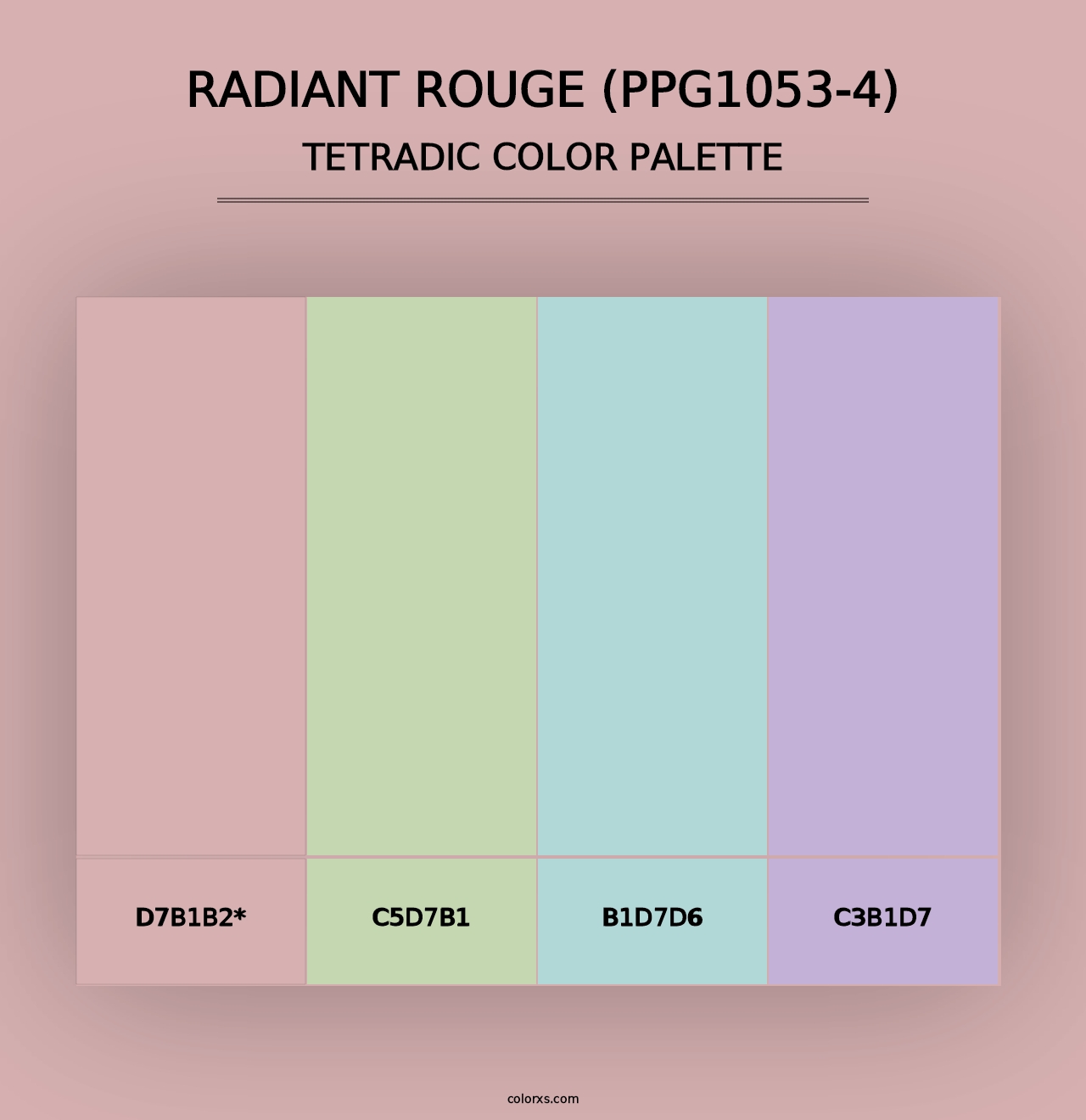 Radiant Rouge (PPG1053-4) - Tetradic Color Palette