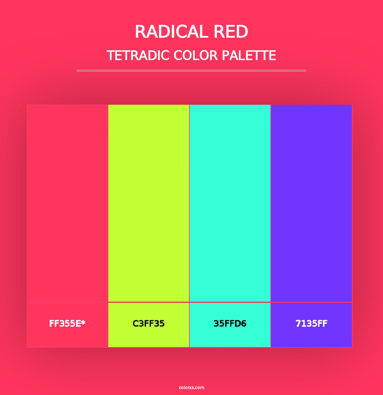 Radical Red - Tetradic Color Palette