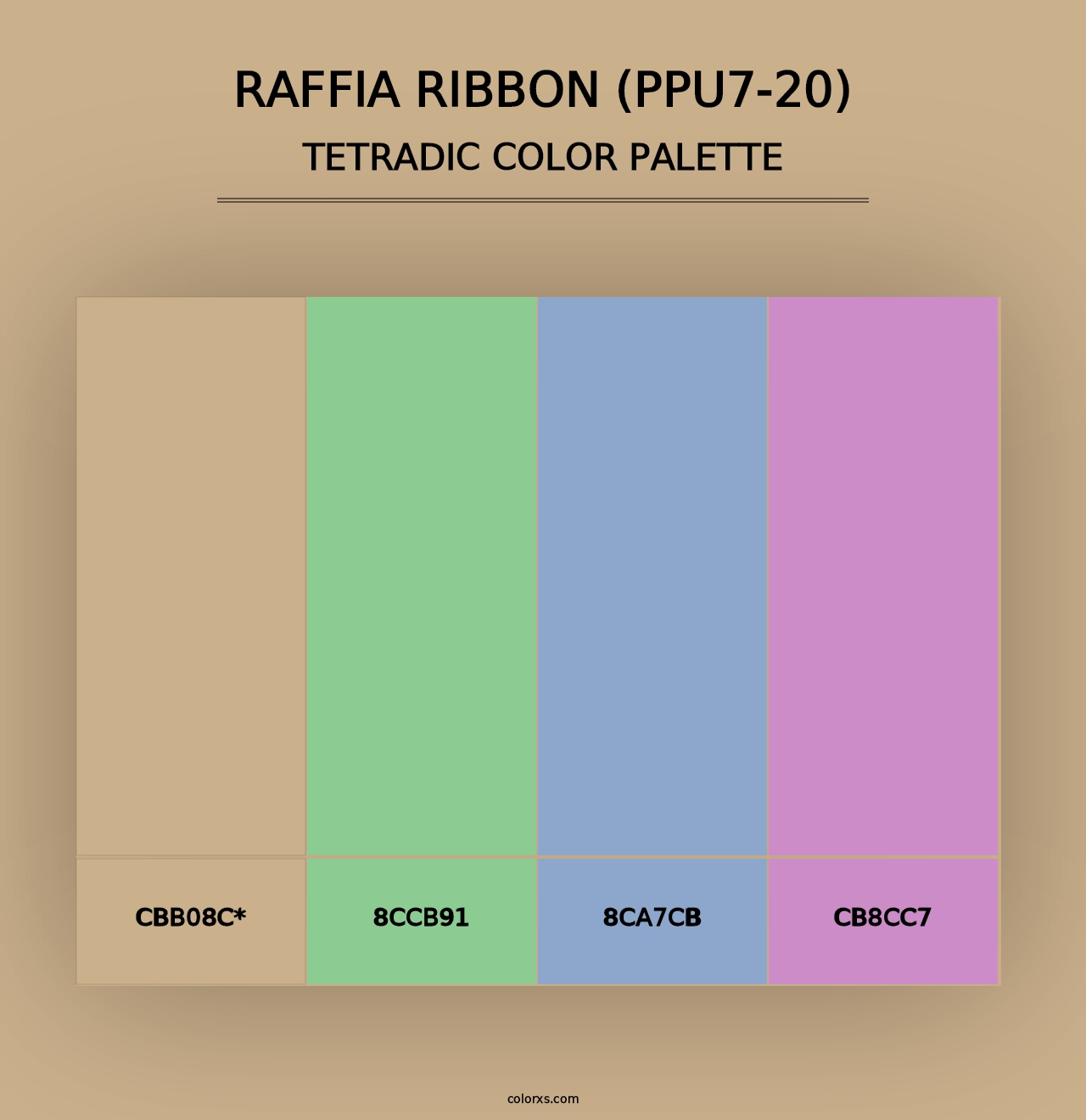 Raffia Ribbon (PPU7-20) - Tetradic Color Palette