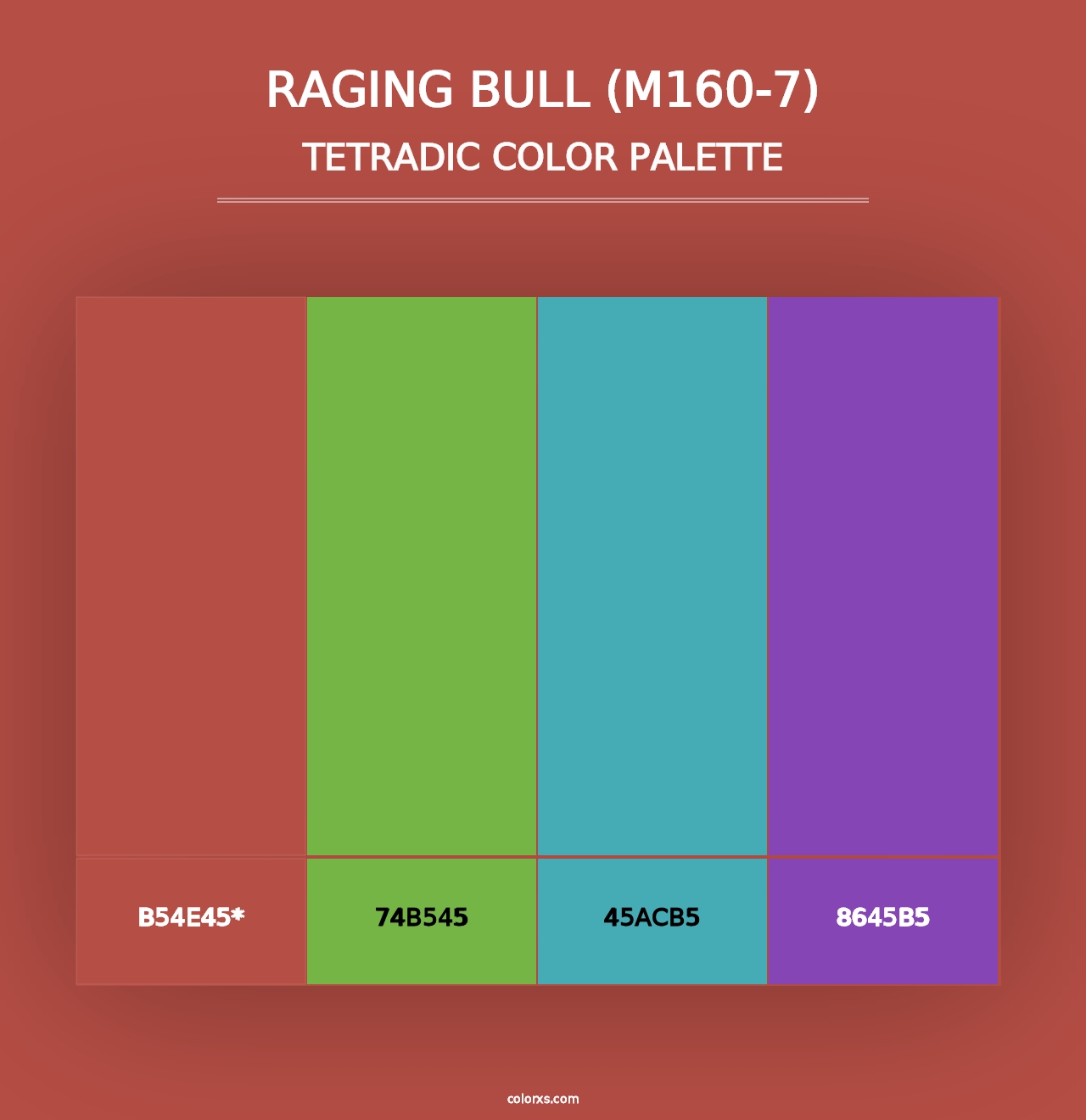 Raging Bull (M160-7) - Tetradic Color Palette