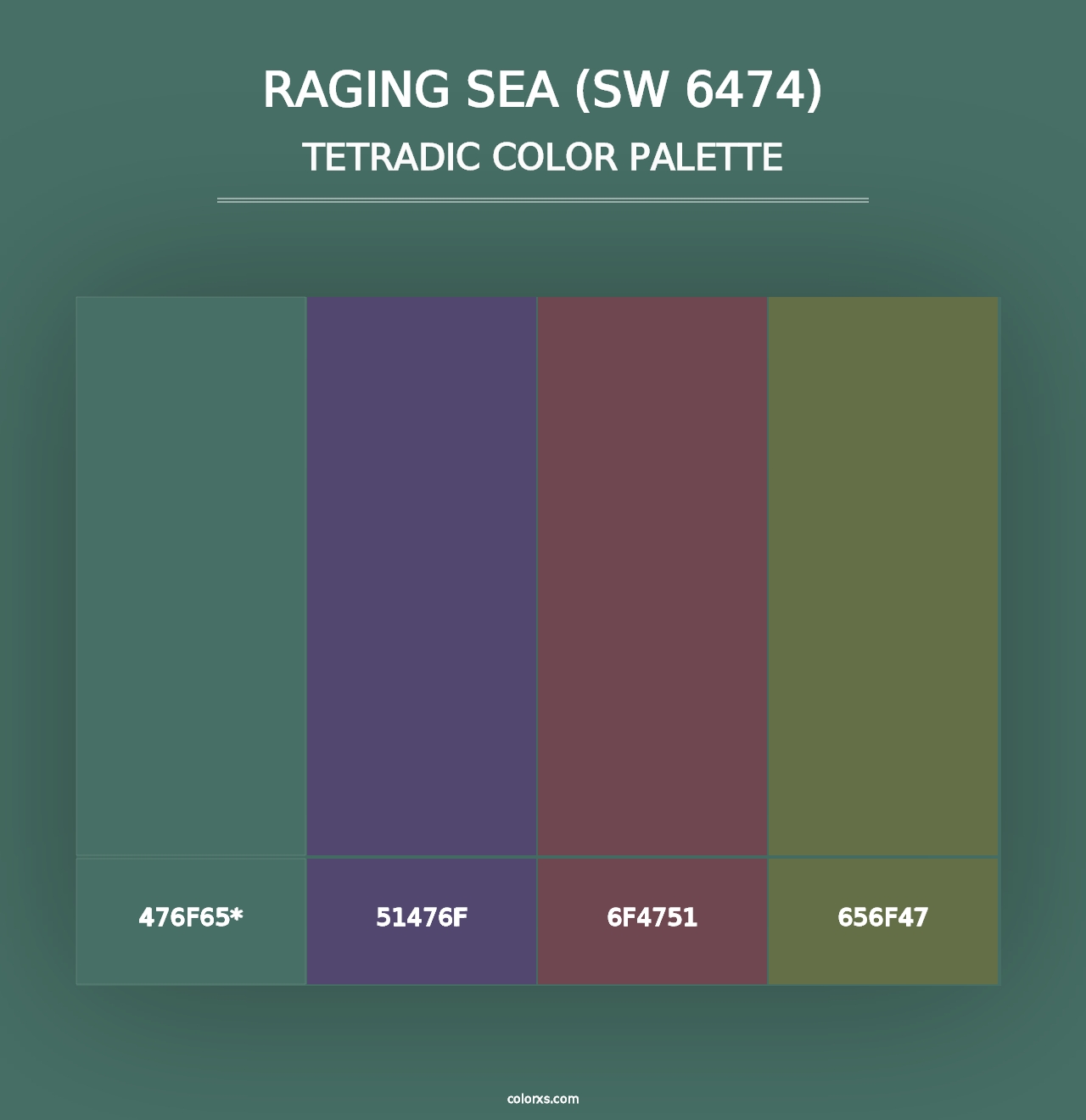 Raging Sea (SW 6474) - Tetradic Color Palette