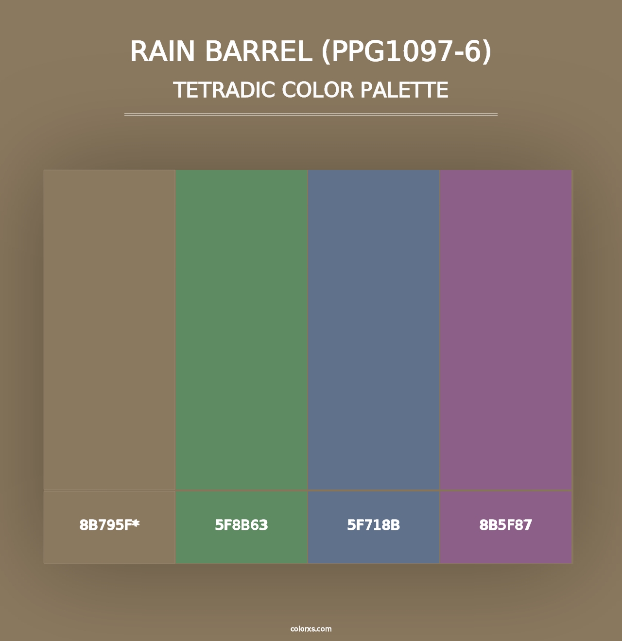 Rain Barrel (PPG1097-6) - Tetradic Color Palette