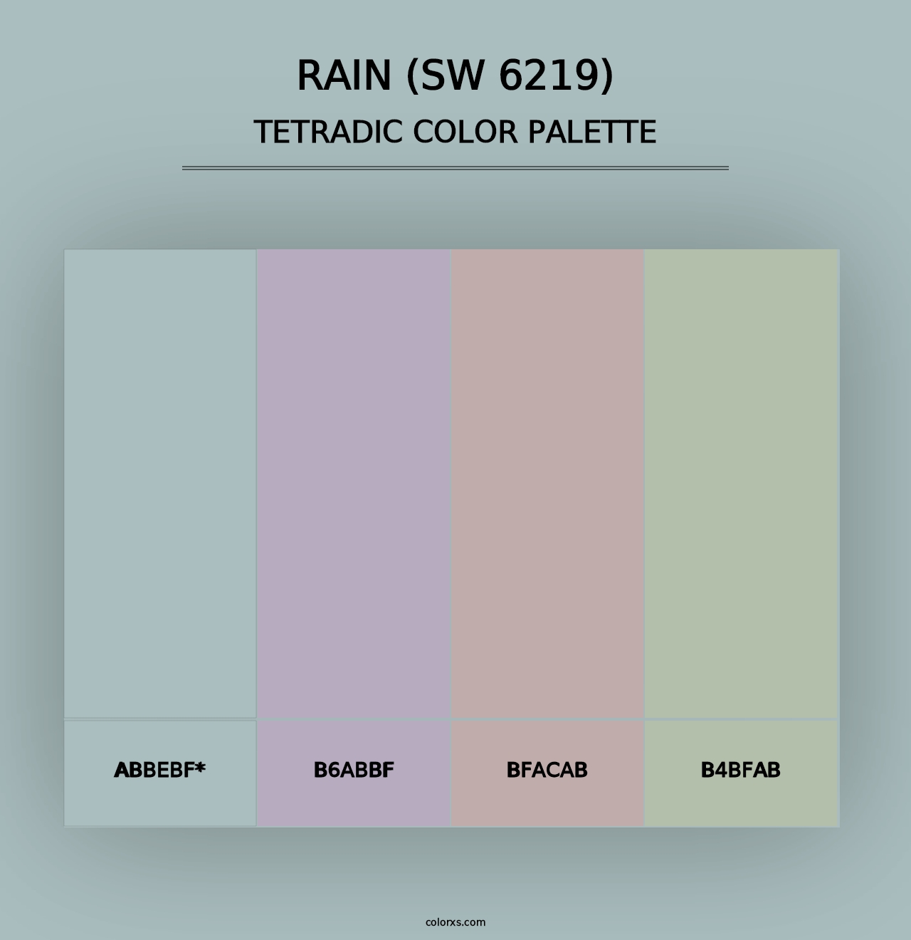 Rain (SW 6219) - Tetradic Color Palette