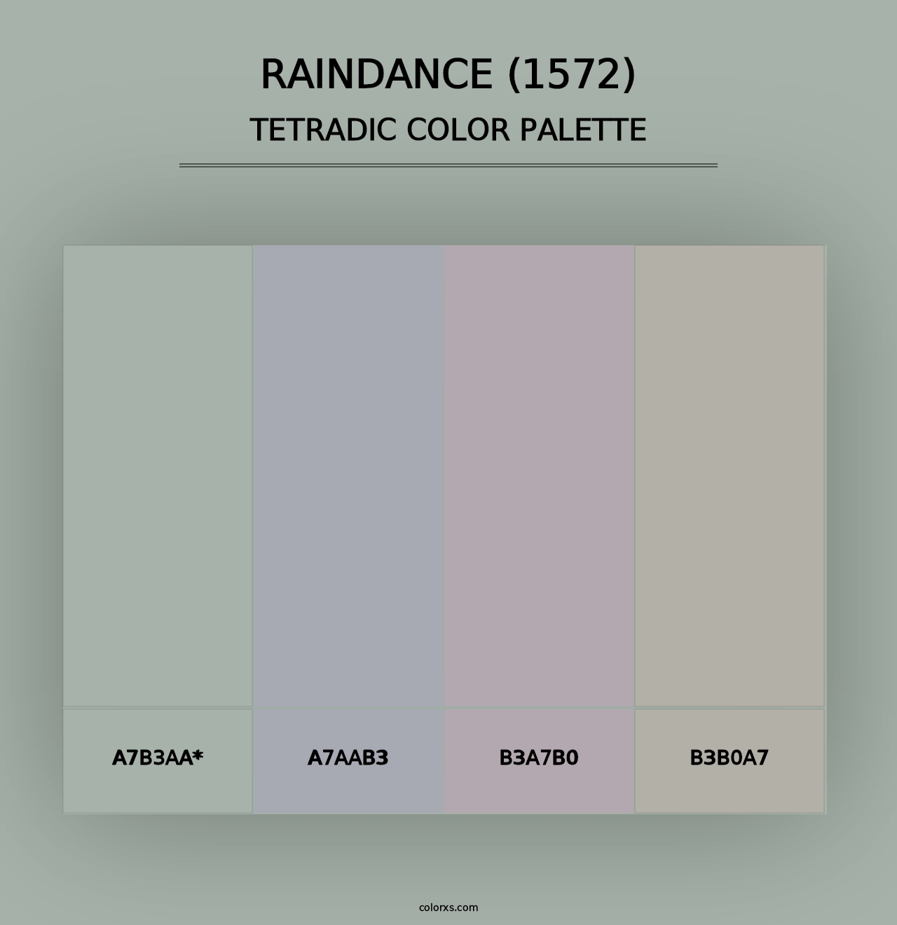 Raindance (1572) - Tetradic Color Palette