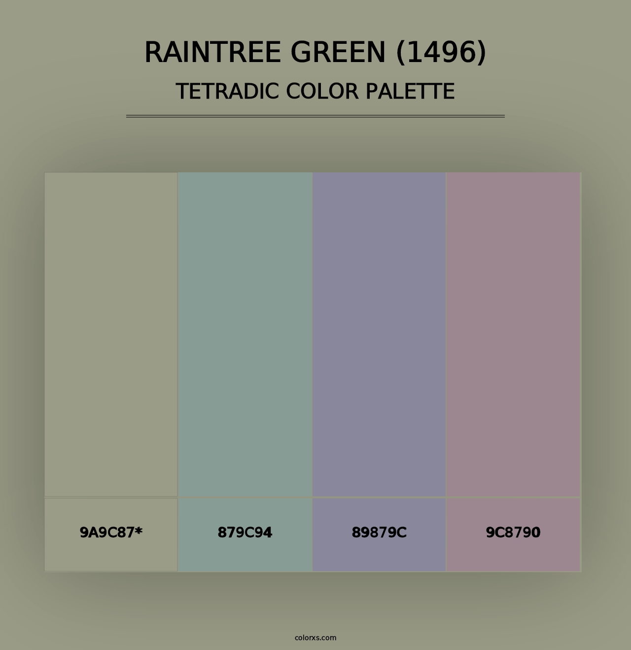 Raintree Green (1496) - Tetradic Color Palette