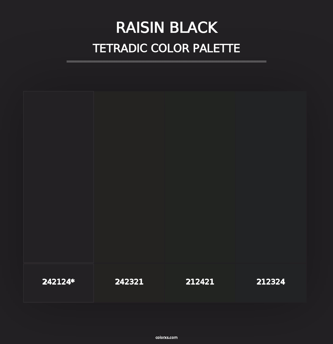 Raisin Black - Tetradic Color Palette