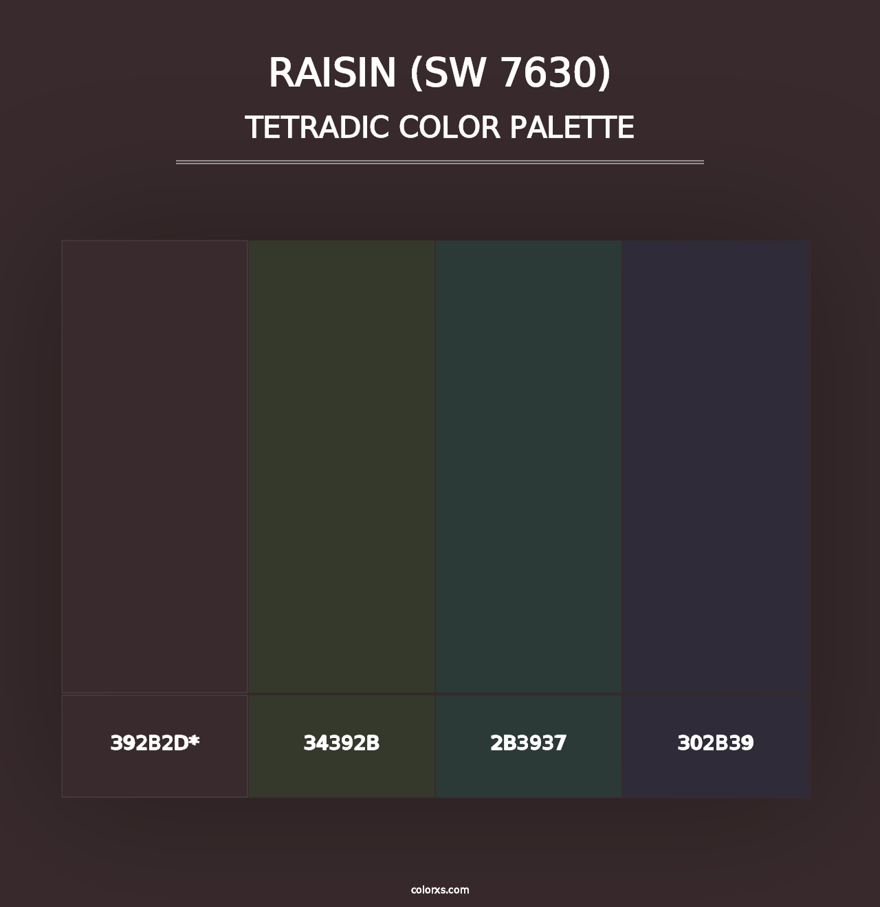 Raisin (SW 7630) - Tetradic Color Palette