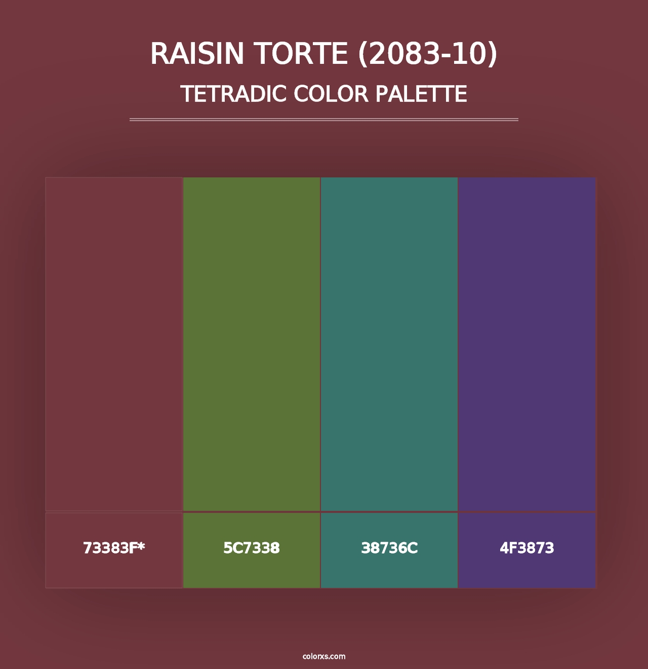 Raisin Torte (2083-10) - Tetradic Color Palette