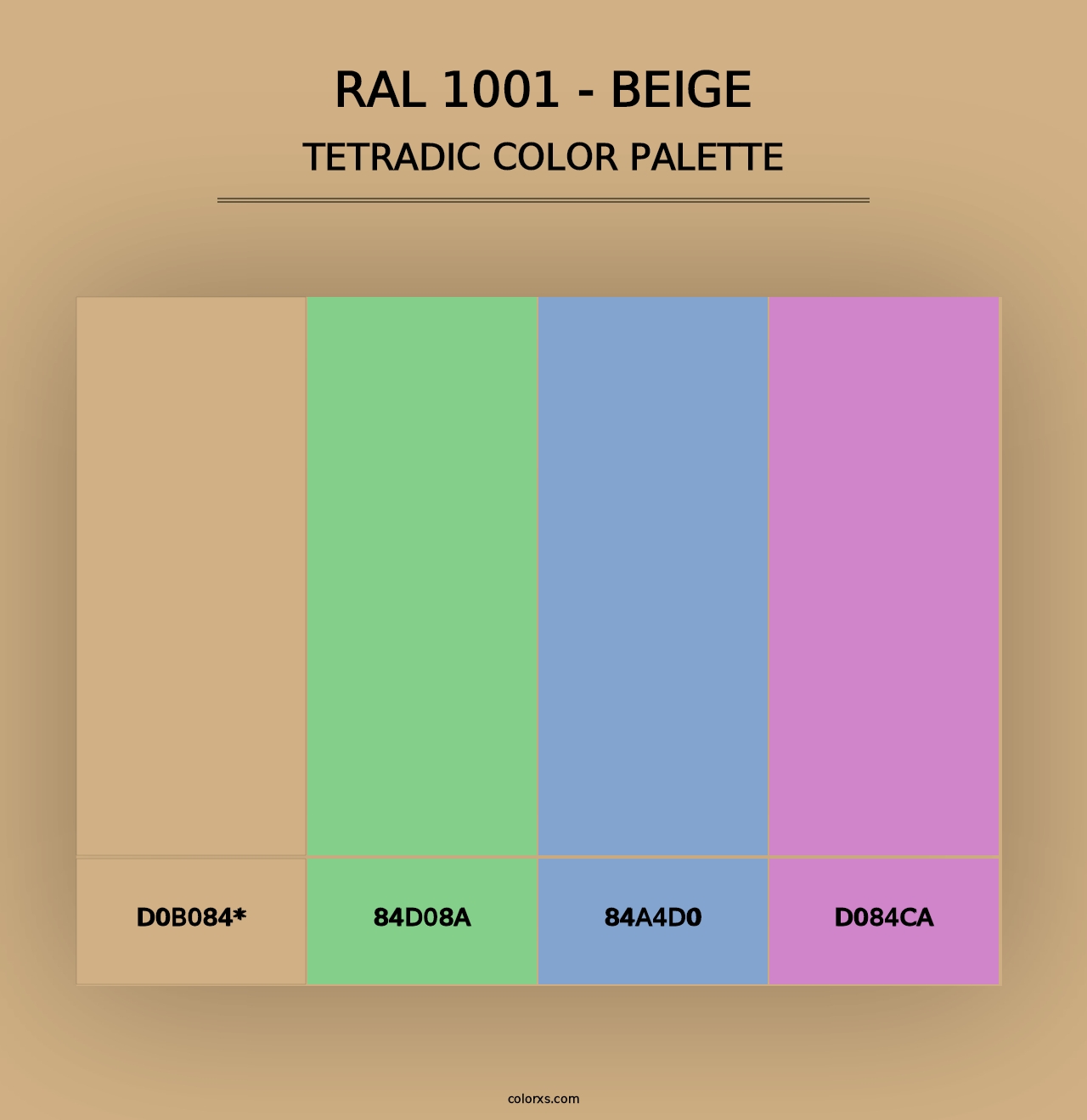 RAL 1001 - Beige - Tetradic Color Palette