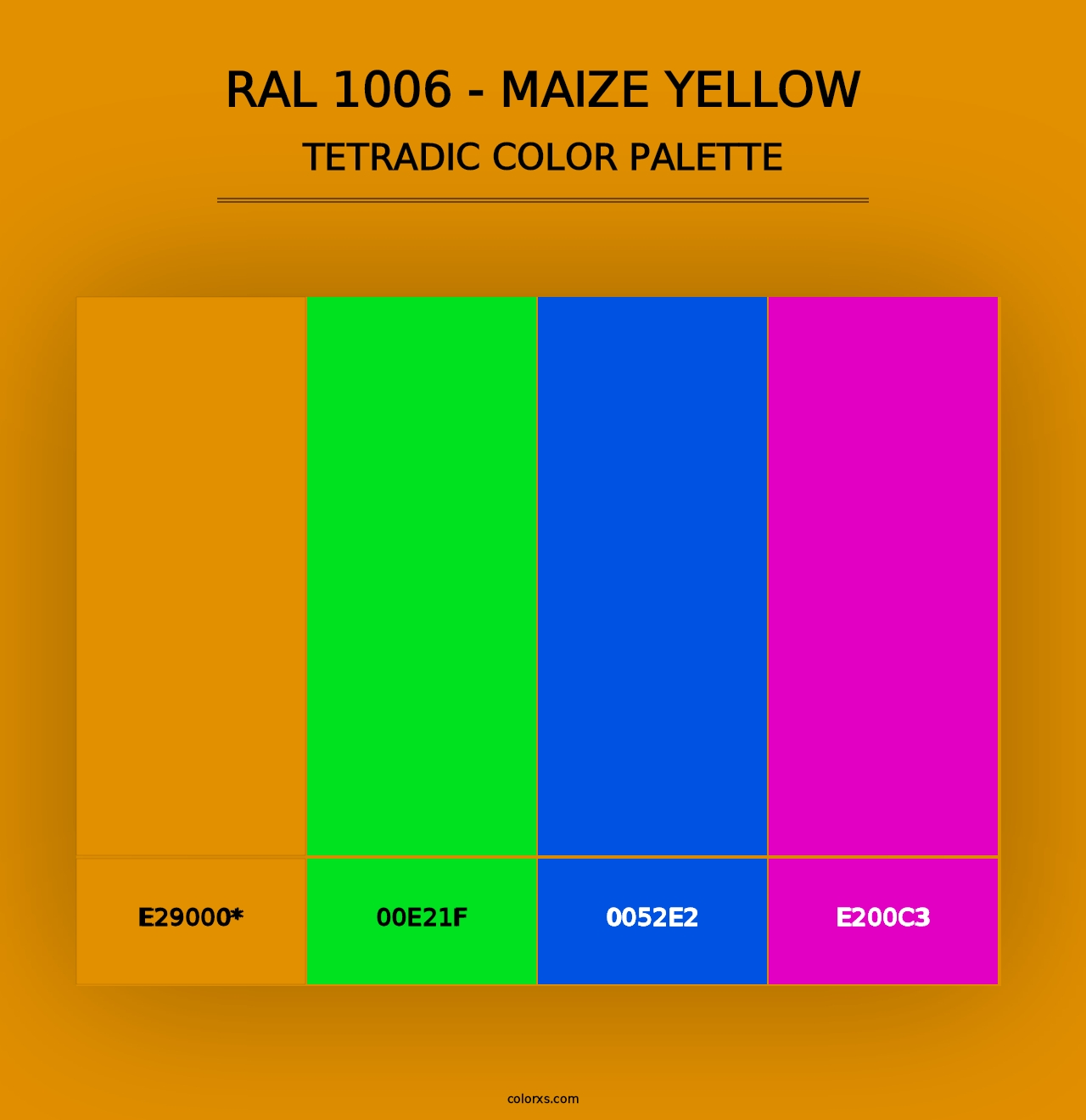 RAL 1006 - Maize Yellow - Tetradic Color Palette