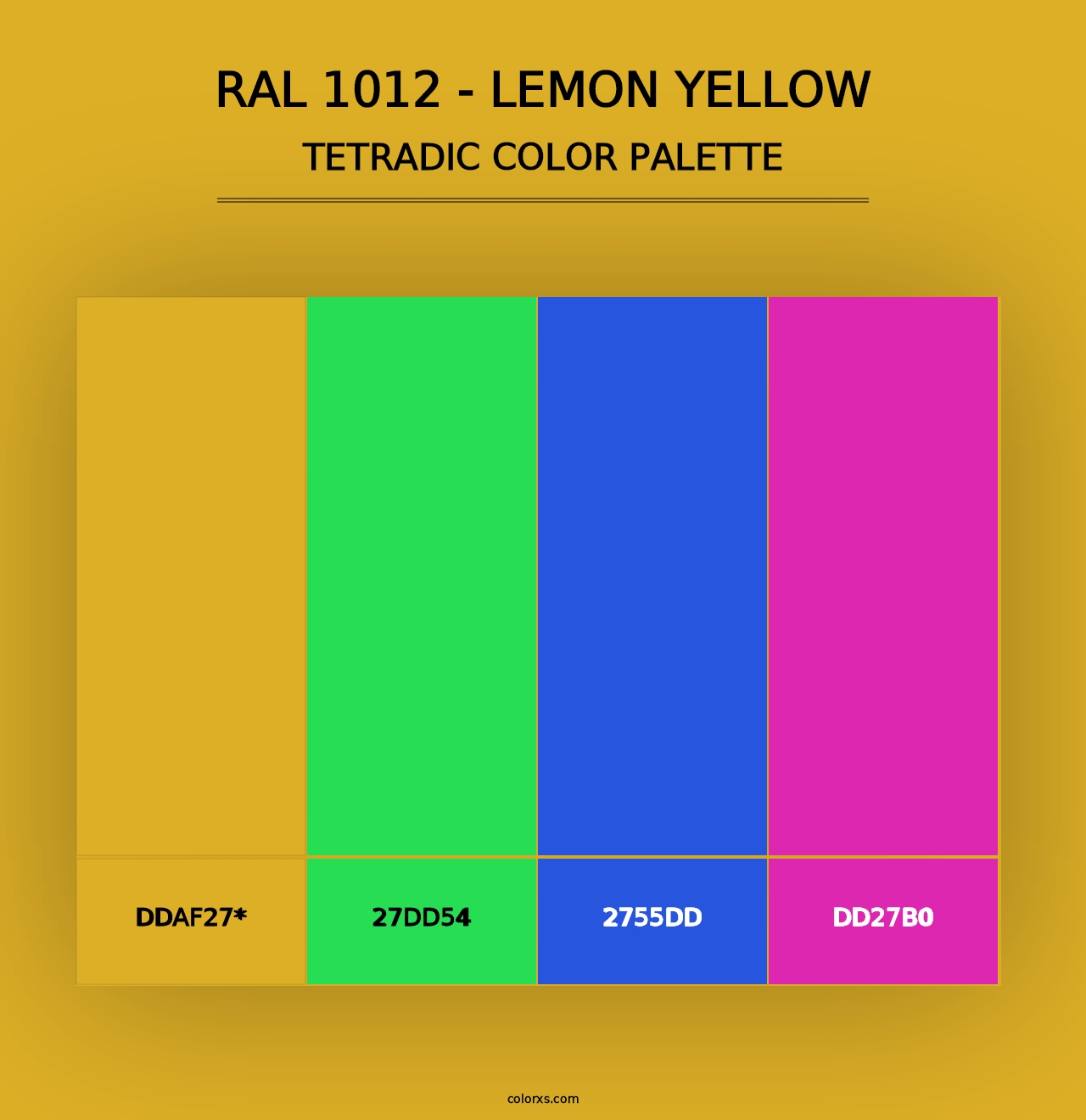 RAL 1012 - Lemon Yellow - Tetradic Color Palette