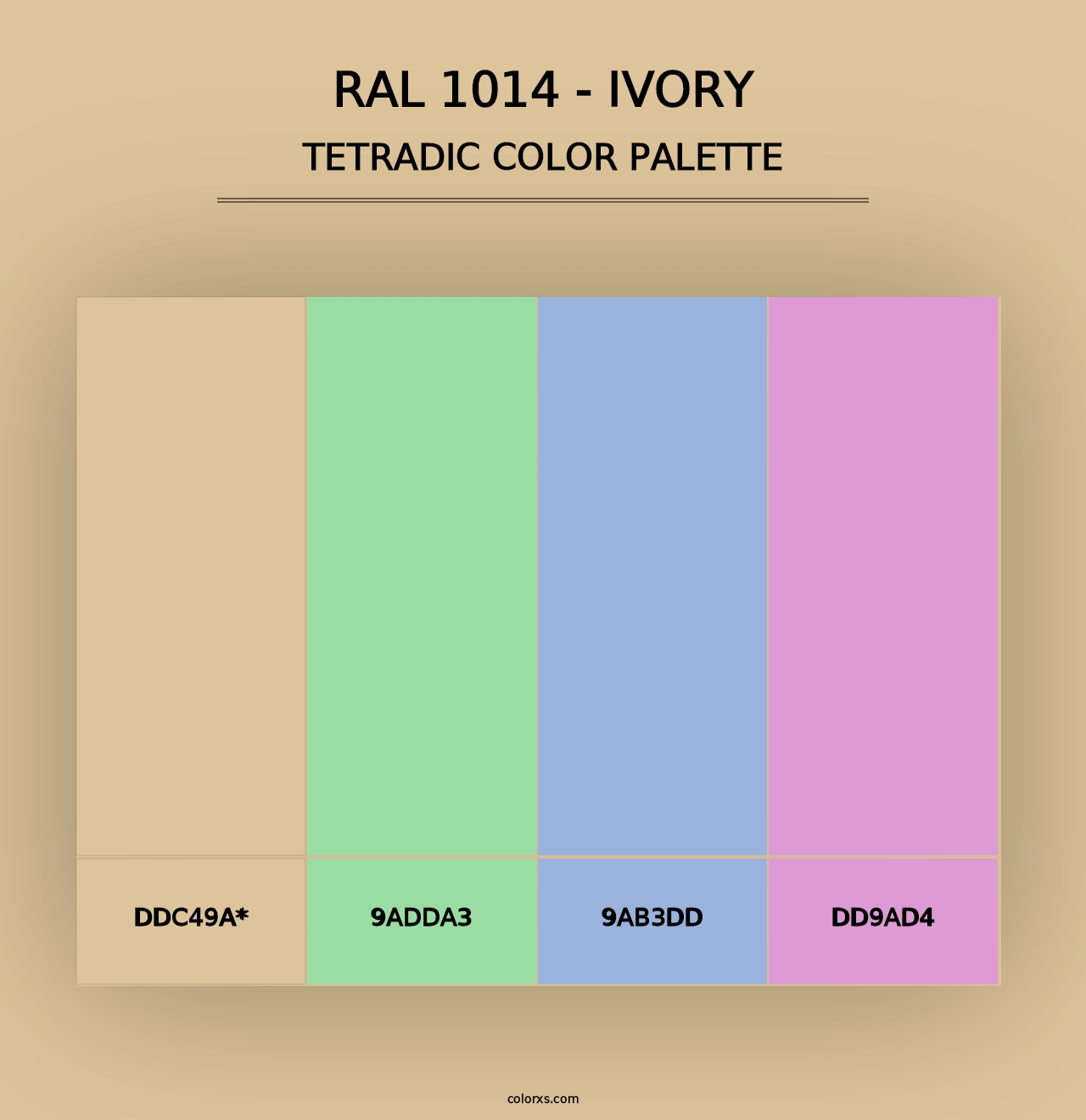 RAL 1014 - Ivory - Tetradic Color Palette