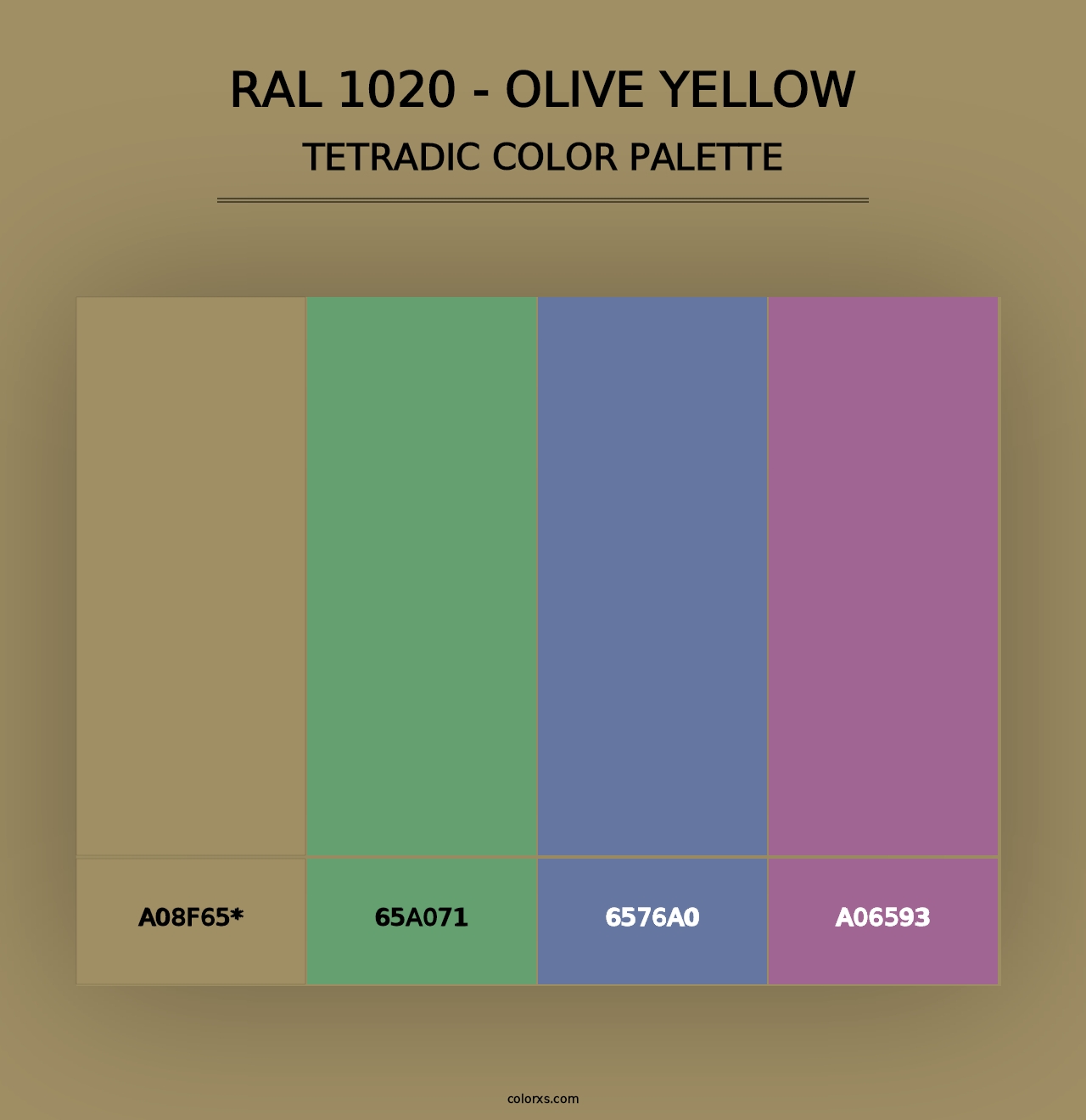 RAL 1020 - Olive Yellow - Tetradic Color Palette