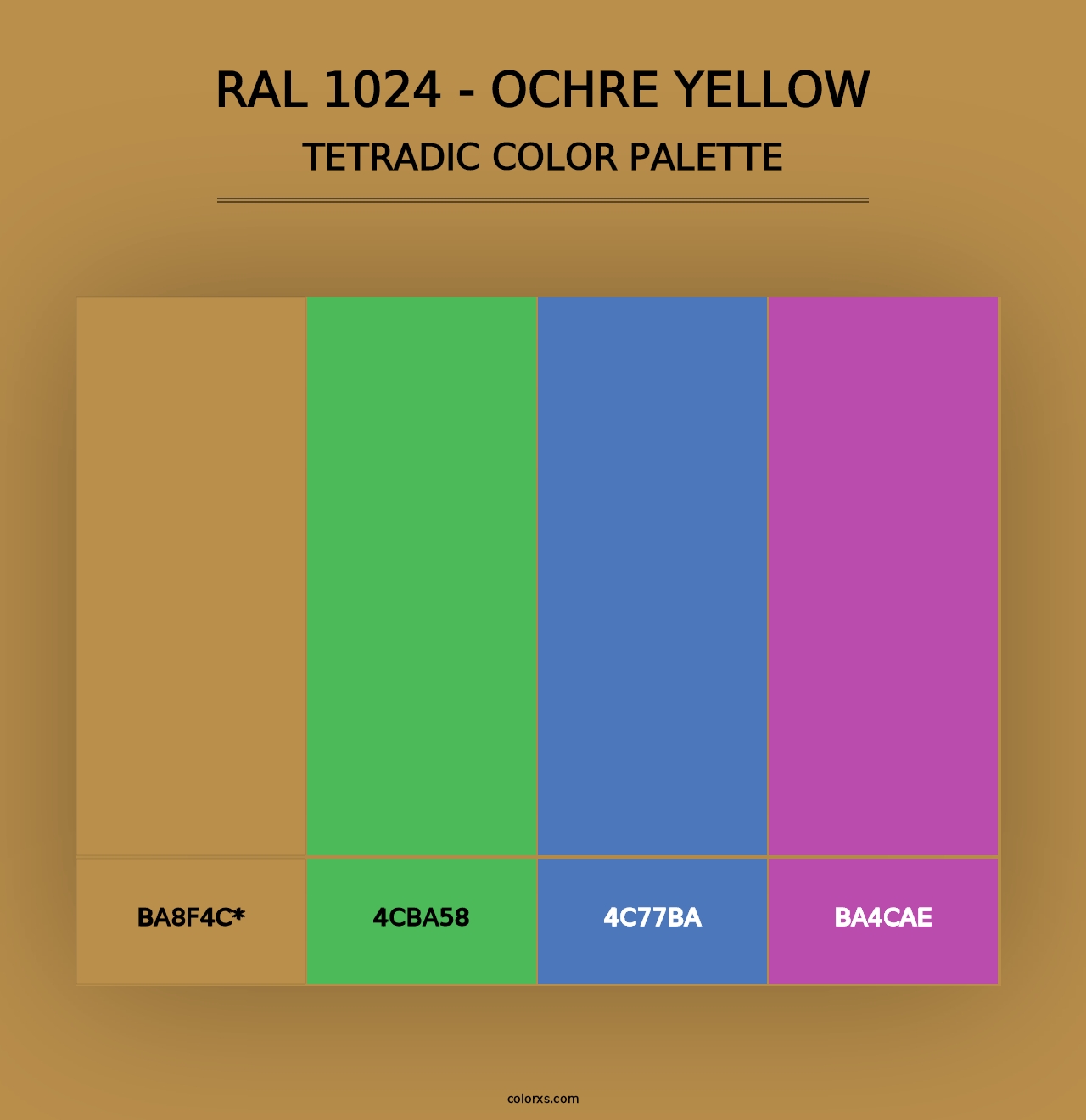 RAL 1024 - Ochre Yellow - Tetradic Color Palette