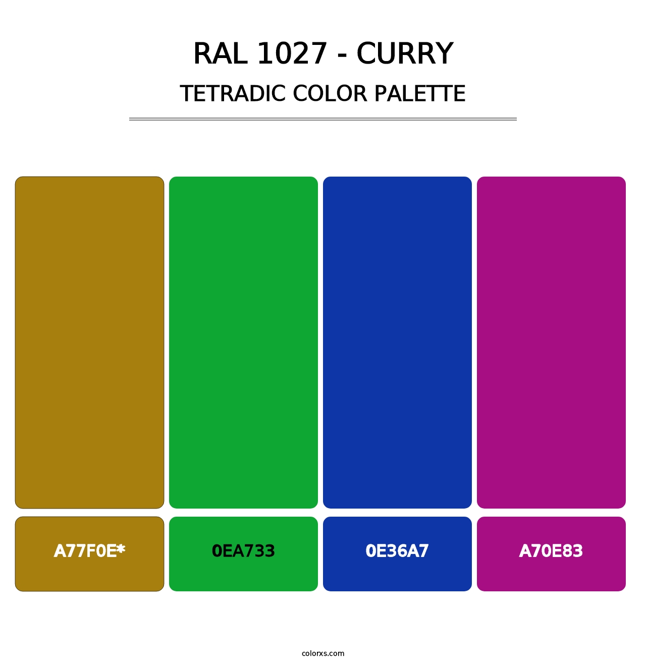 RAL 1027 - Curry - Tetradic Color Palette