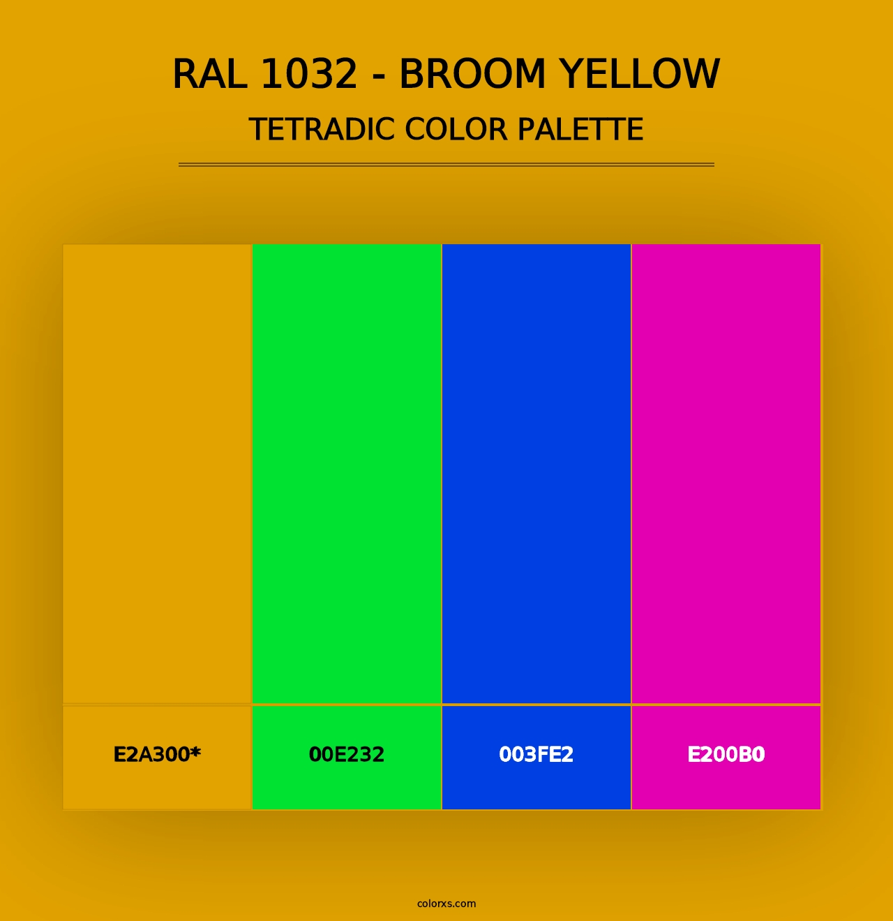 RAL 1032 - Broom Yellow - Tetradic Color Palette