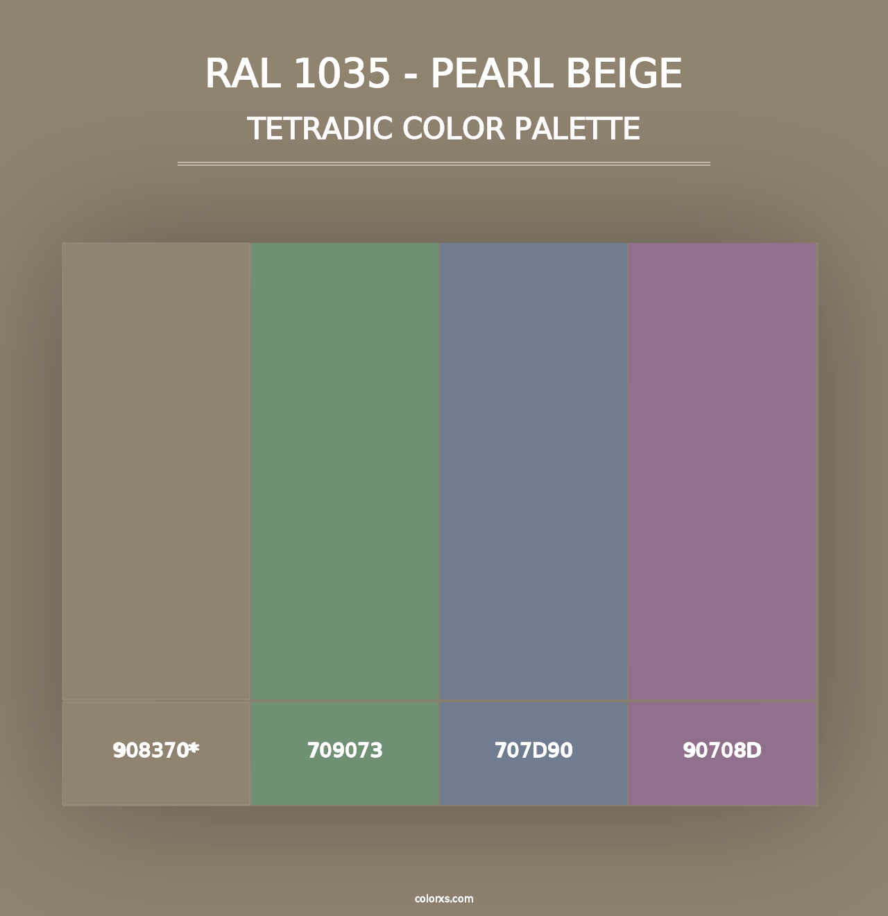 RAL 1035 - Pearl Beige - Tetradic Color Palette