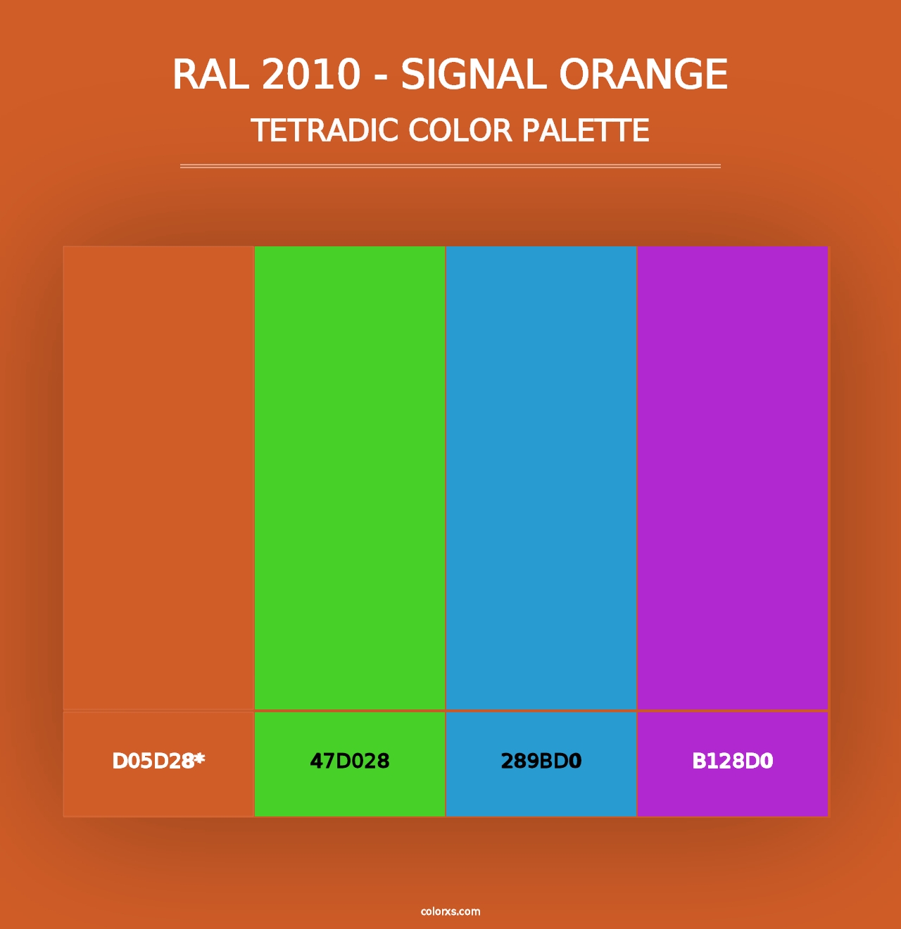 RAL 2010 - Signal Orange - Tetradic Color Palette