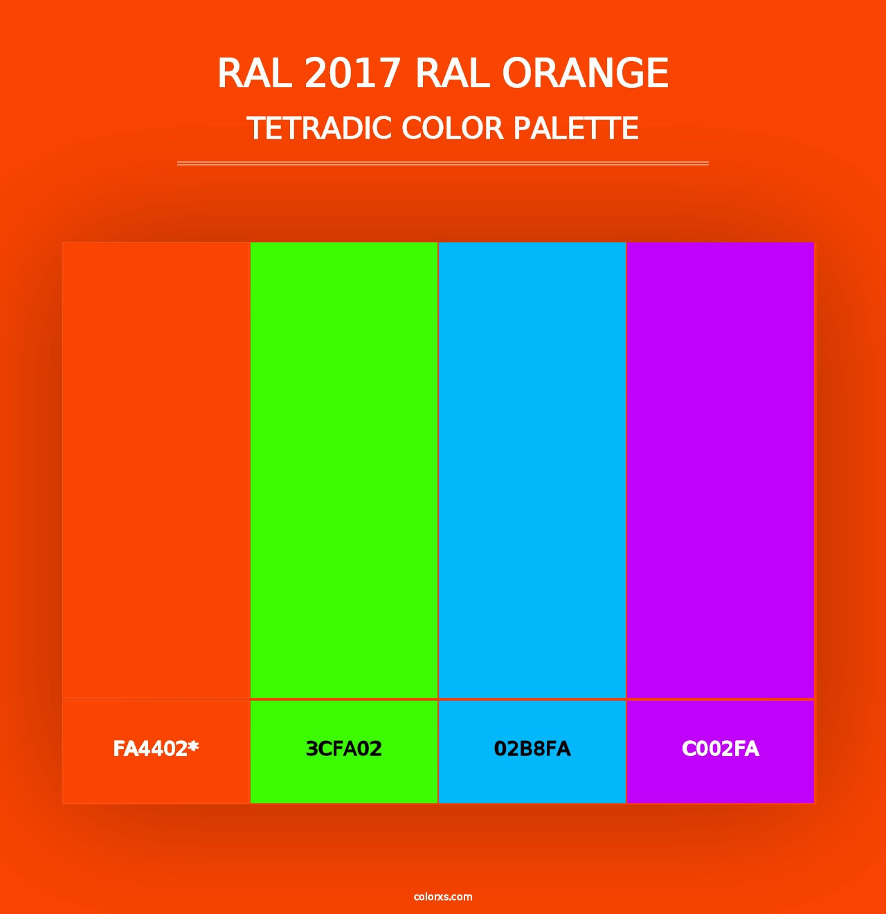 RAL 2017 RAL Orange - Tetradic Color Palette