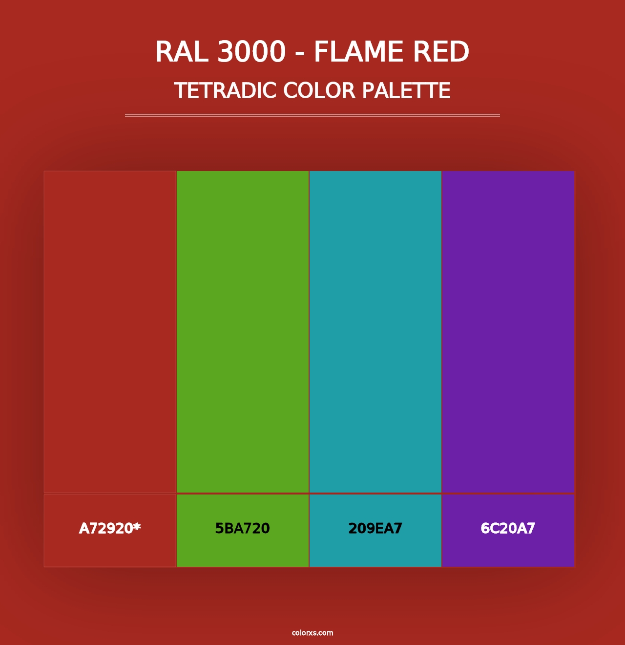 RAL 3000 - Flame Red - Tetradic Color Palette