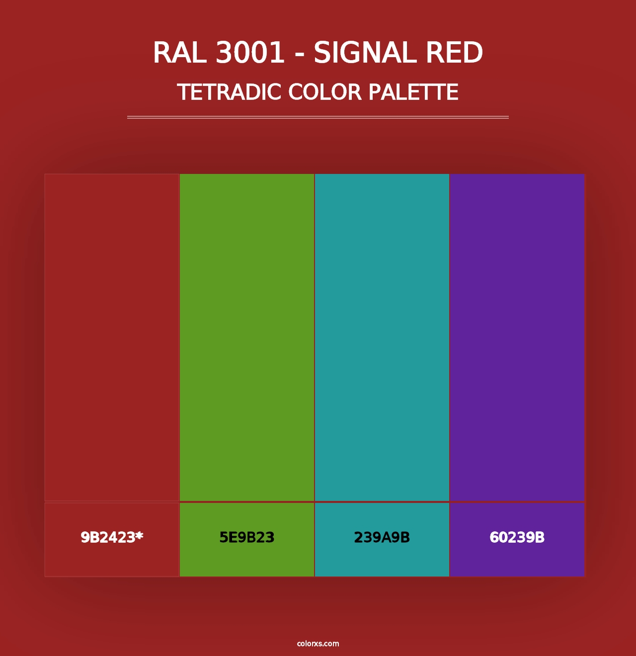 RAL 3001 - Signal Red - Tetradic Color Palette