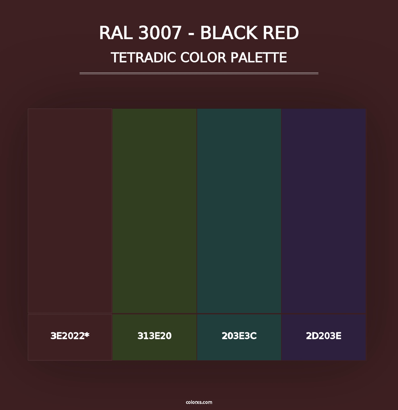 RAL 3007 - Black Red - Tetradic Color Palette