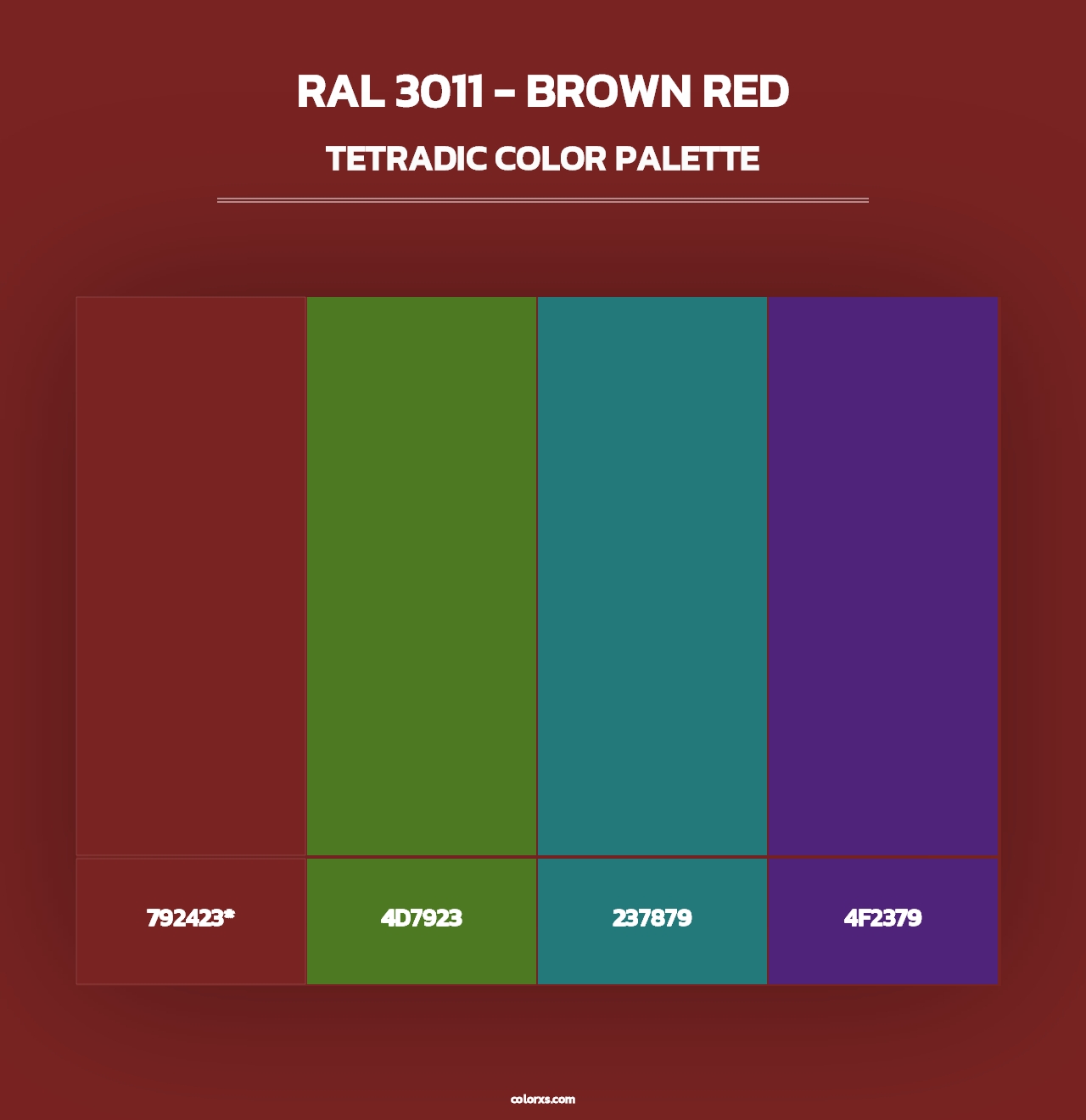 RAL 3011 - Brown Red - Tetradic Color Palette