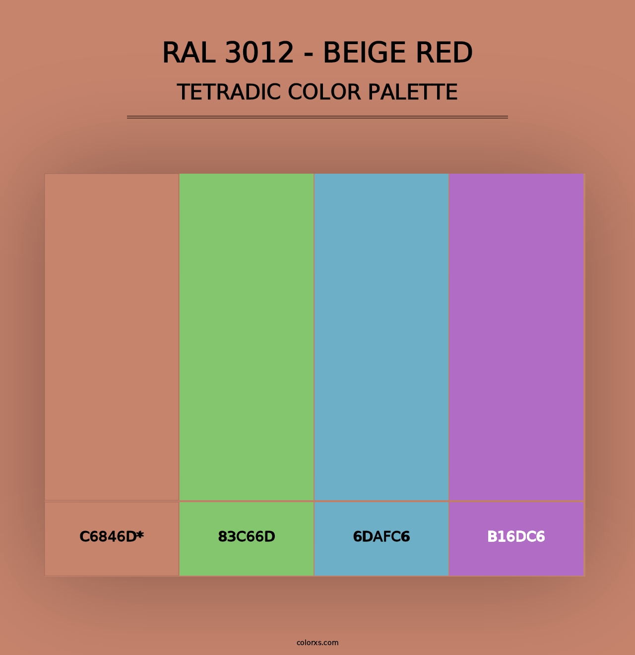 RAL 3012 - Beige Red - Tetradic Color Palette