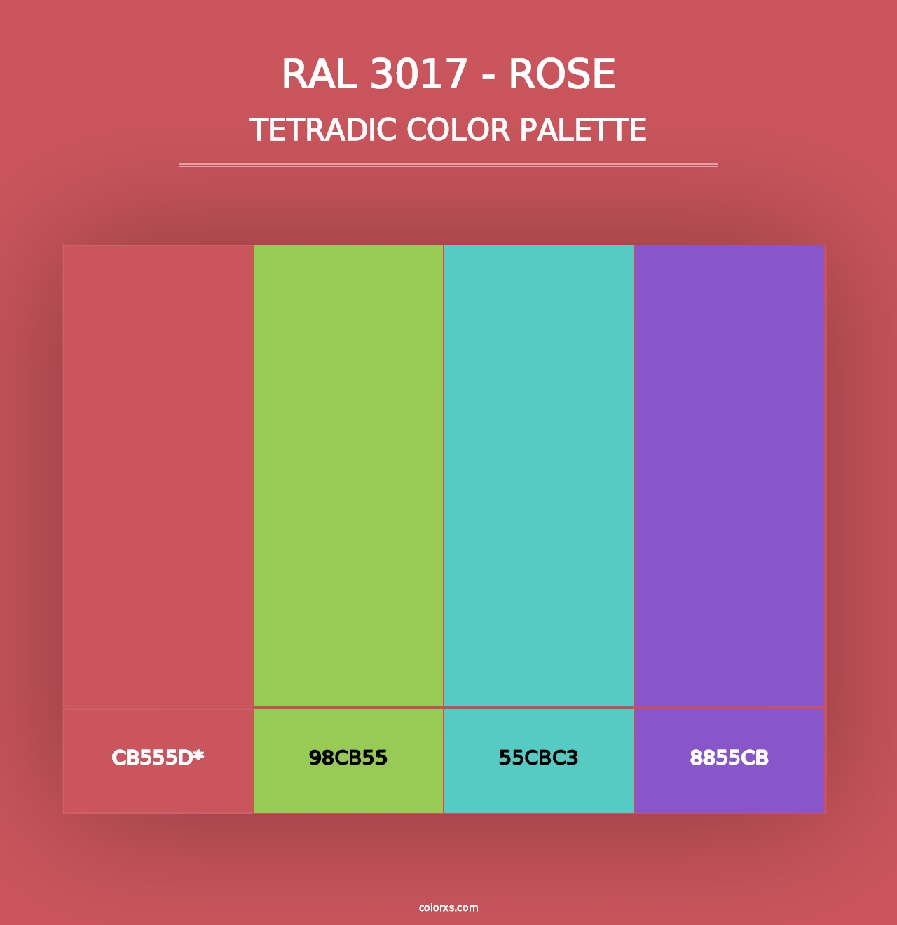 RAL 3017 - Rose - Tetradic Color Palette