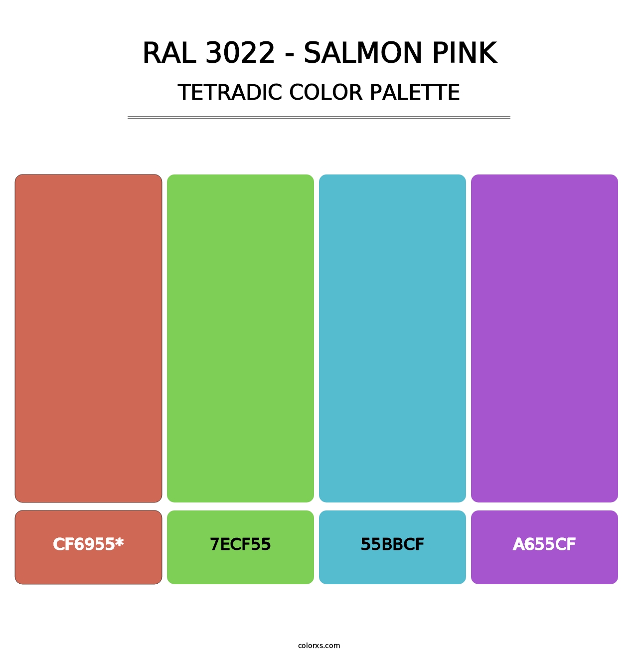 RAL 3022 - Salmon Pink - Tetradic Color Palette